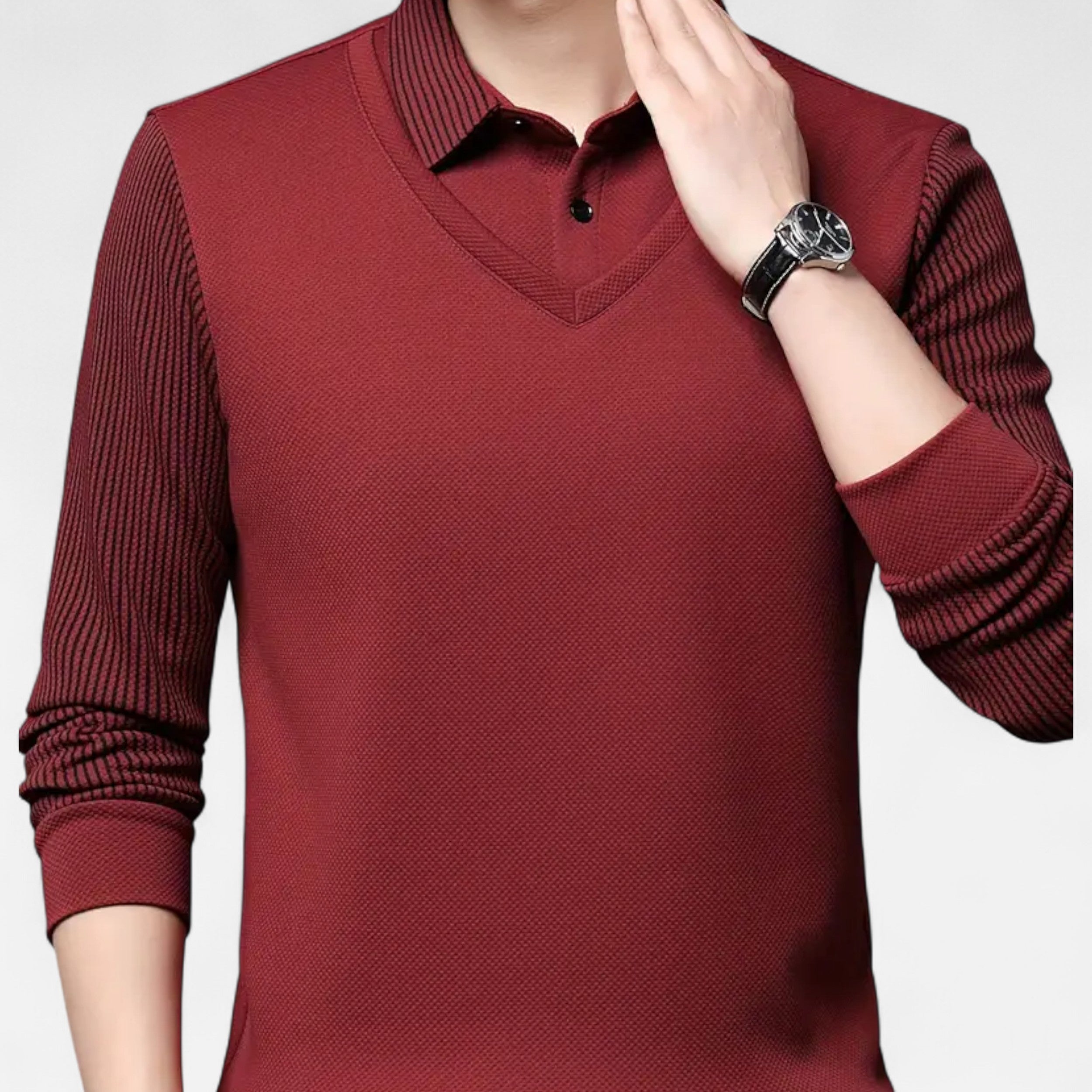 Lazaro Mode | Camisa de Hombre de Manga Larga con Solapa – Conjunto de Dos Piezas