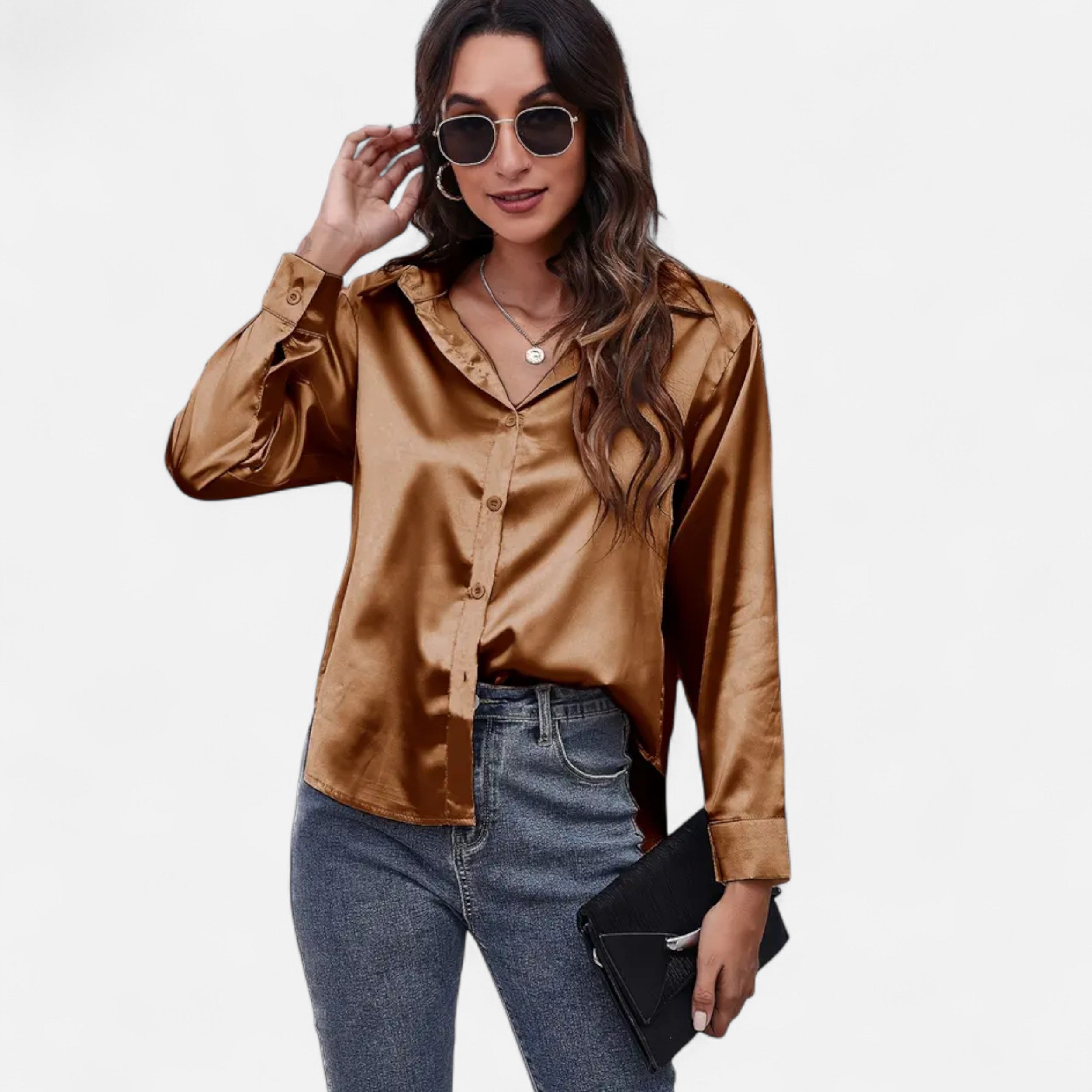 Lazaro Mode | Blusa Satinada de Mujer de Manga Larga – Elegancia Atemporal