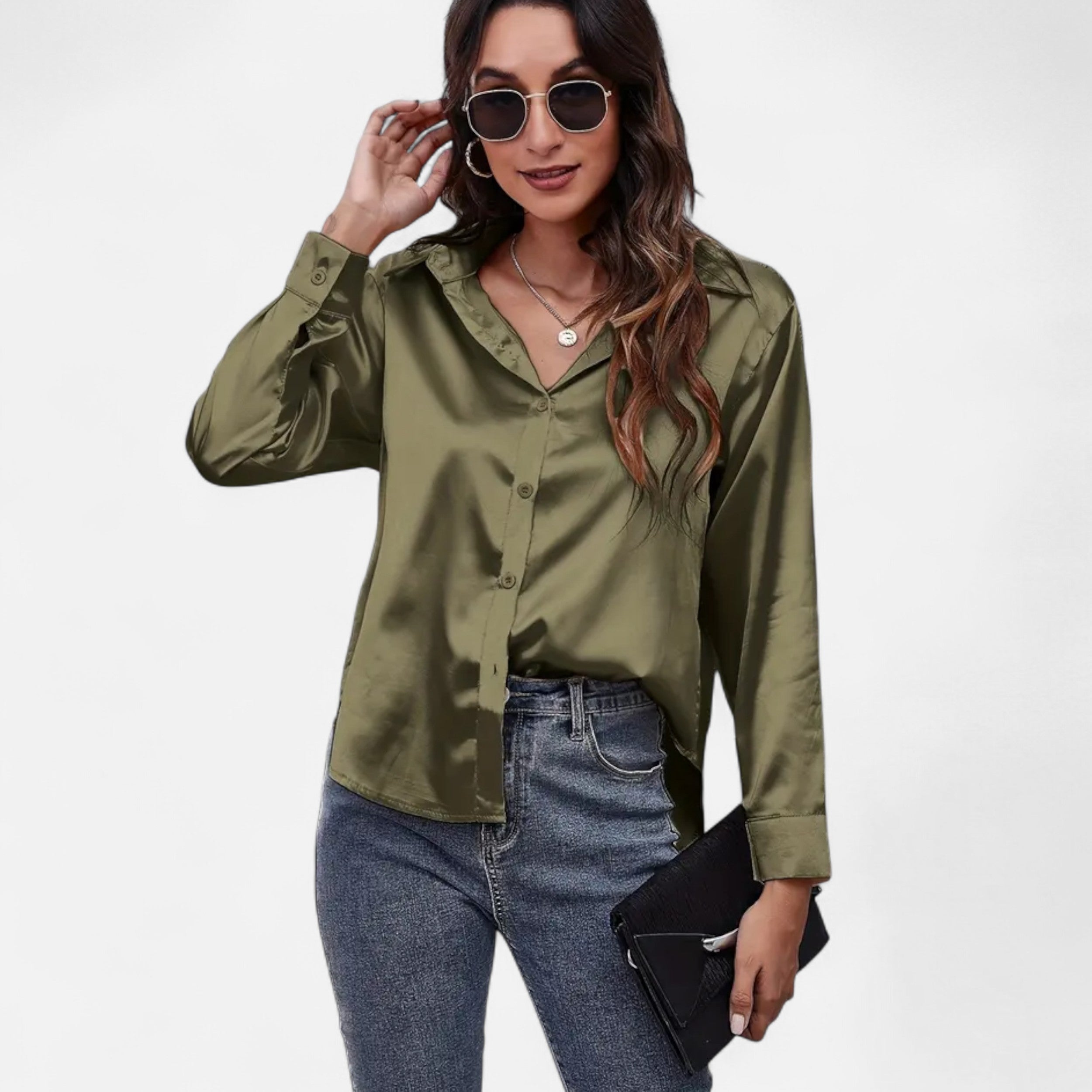 Lazaro Mode | Blusa Satinada de Mujer de Manga Larga – Elegancia Atemporal
