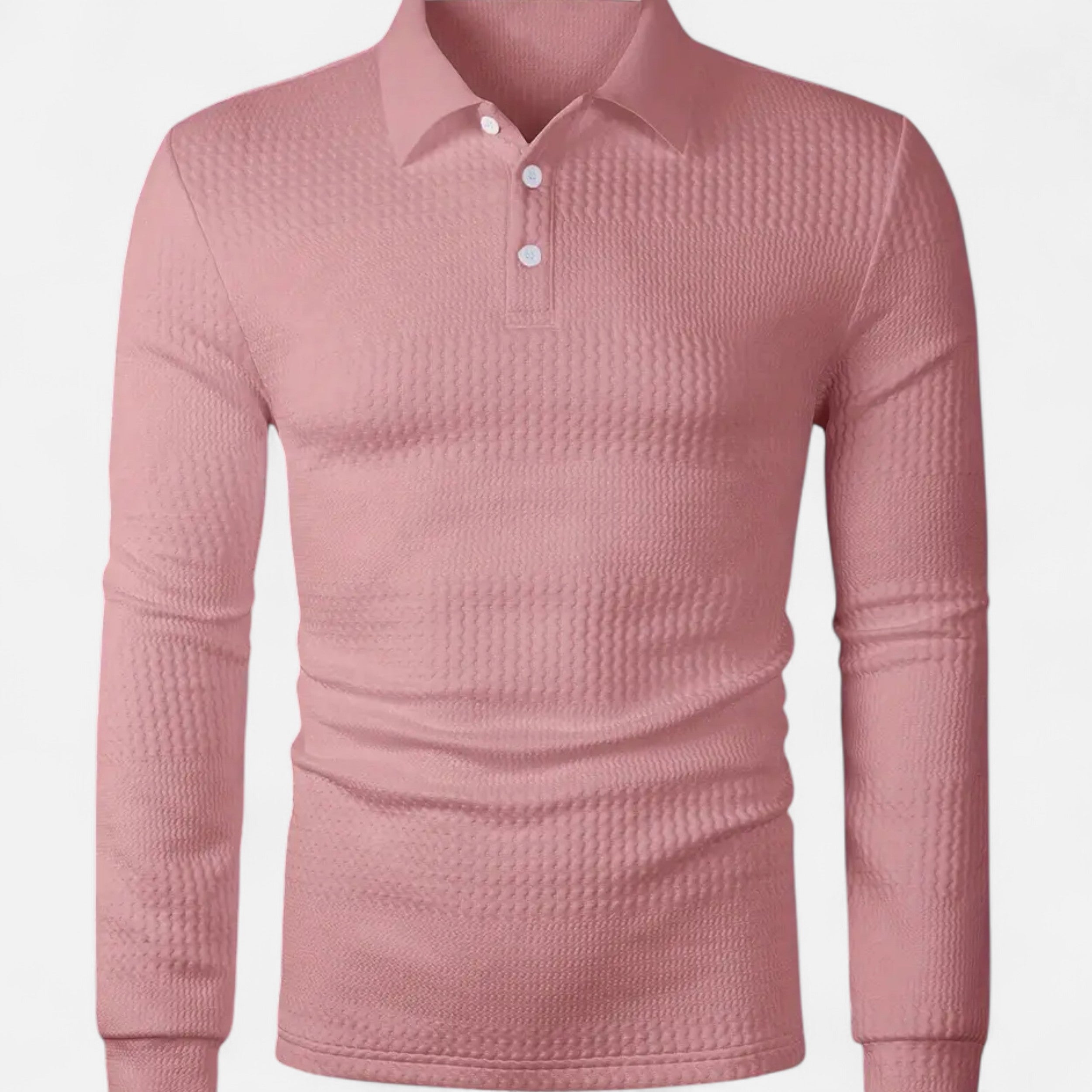 Lazaro Mode | Camiseta Jacquard de Hombre de Manga Larga – Textura y Sofisticación
