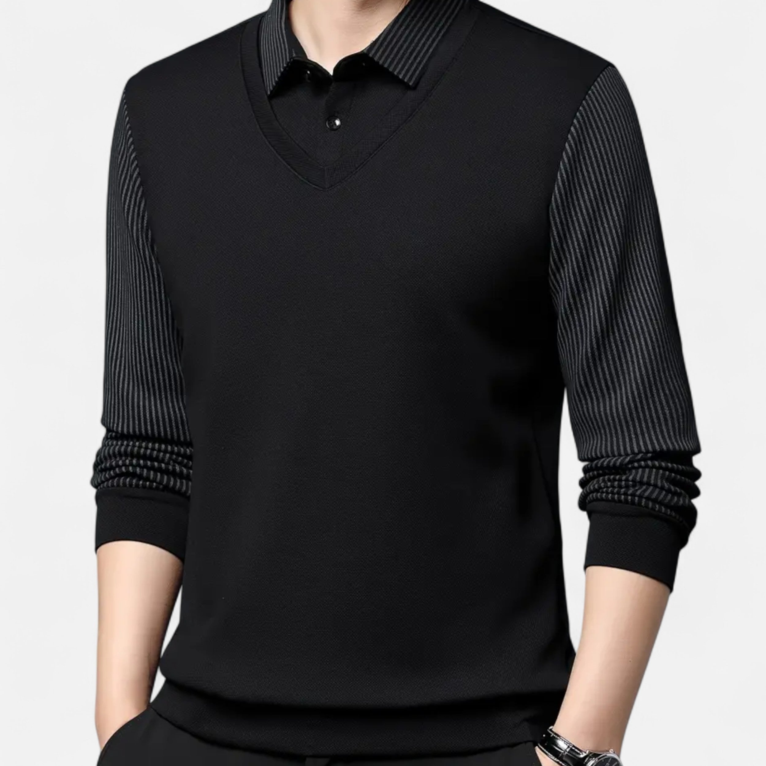 Lazaro Mode | Camisa de Hombre de Manga Larga con Solapa – Conjunto de Dos Piezas