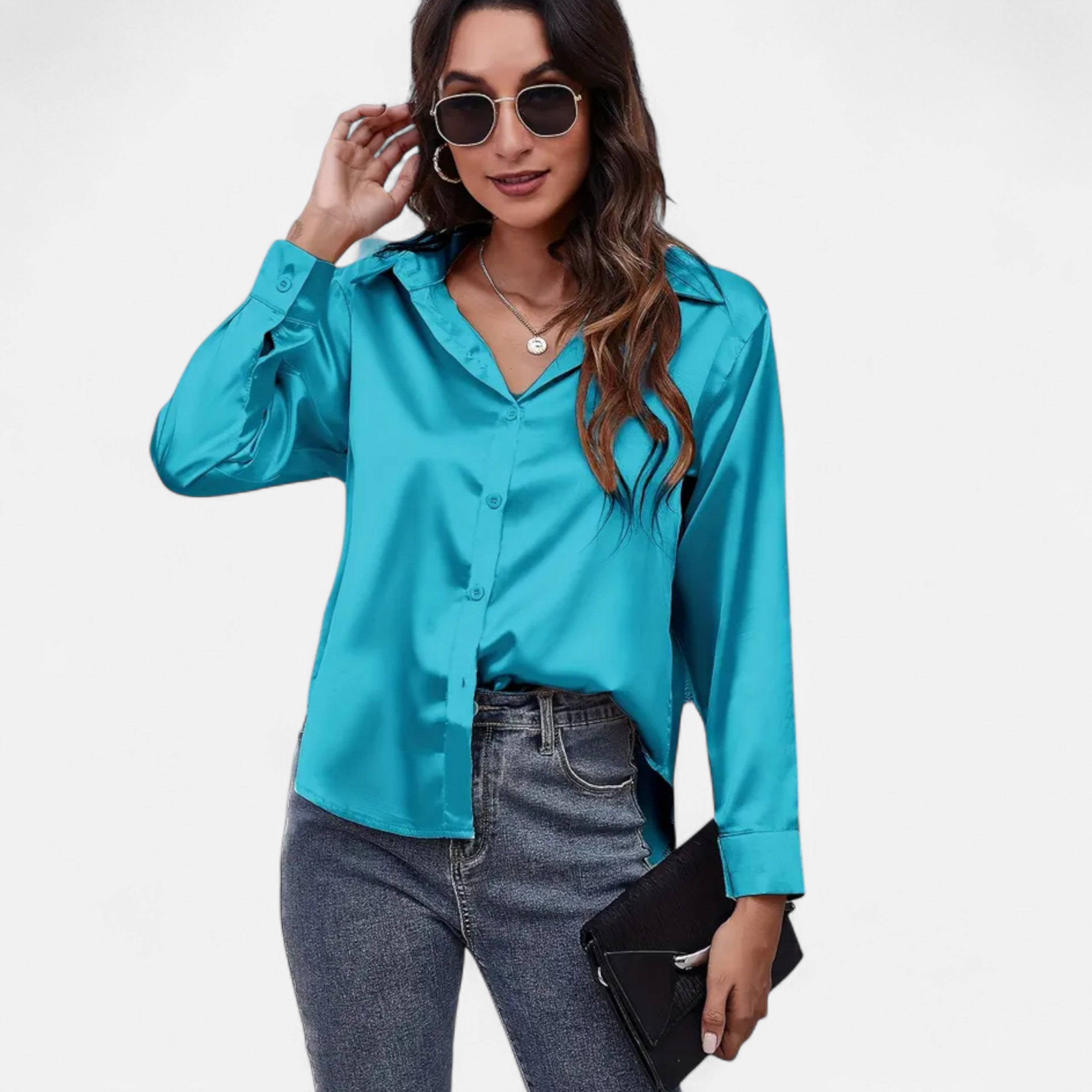 Lazaro Mode | Blusa Satinada de Mujer de Manga Larga – Elegancia Atemporal