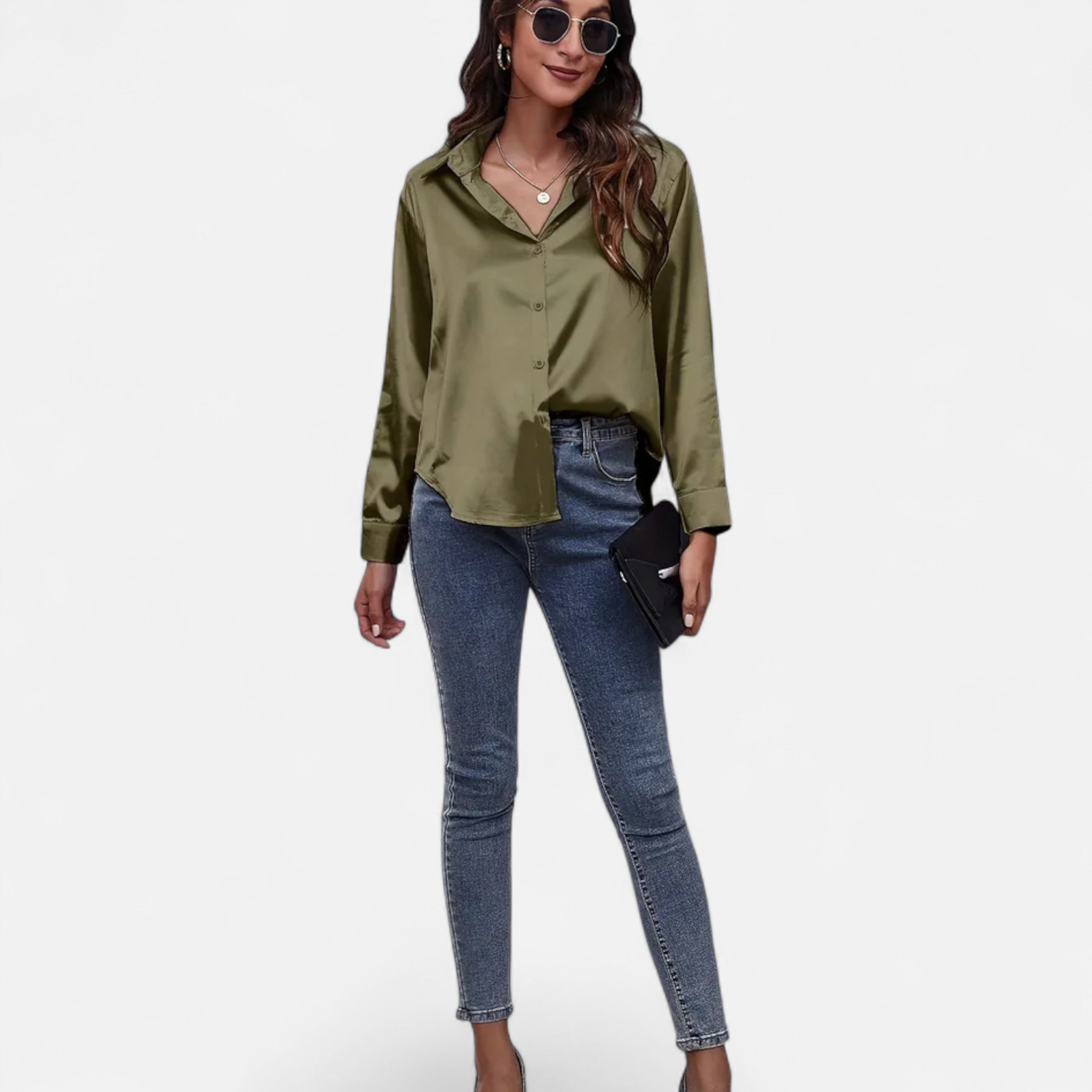 Lazaro Mode | Blusa Satinada de Mujer de Manga Larga – Elegancia Atemporal