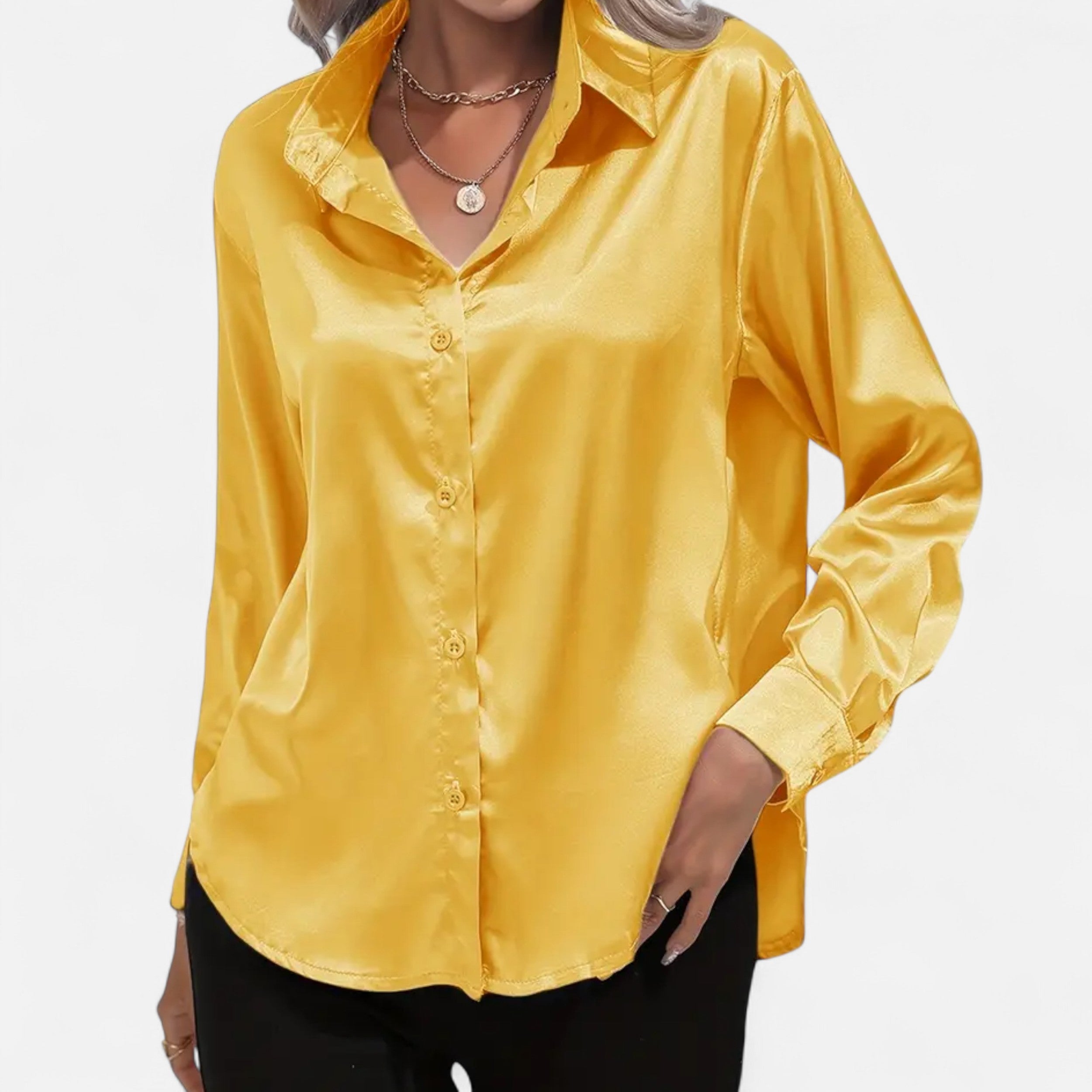 Lazaro Mode | Blusa Satinada de Mujer de Manga Larga – Elegancia Sofisticada