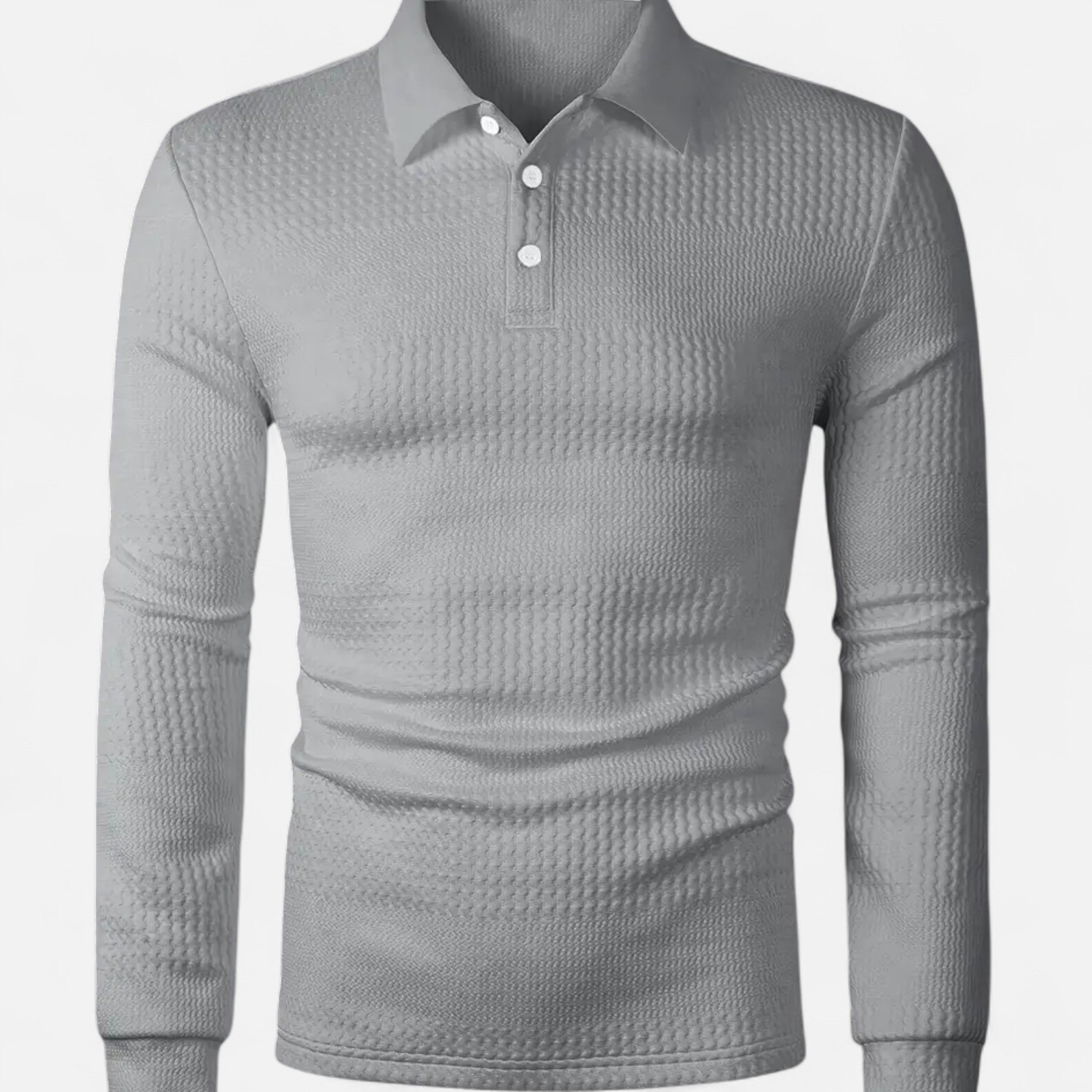 Lazaro Mode | Camiseta Jacquard de Hombre de Manga Larga – Textura y Sofisticación