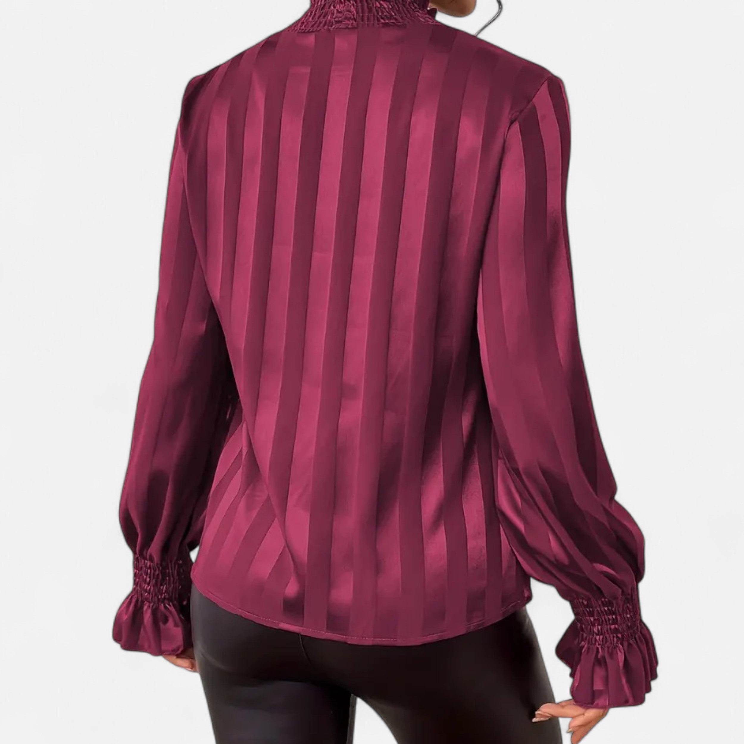 Lazaro Mode | Blusa Satinada de Mujer con Cuello Redondo – Elegancia Minimalista