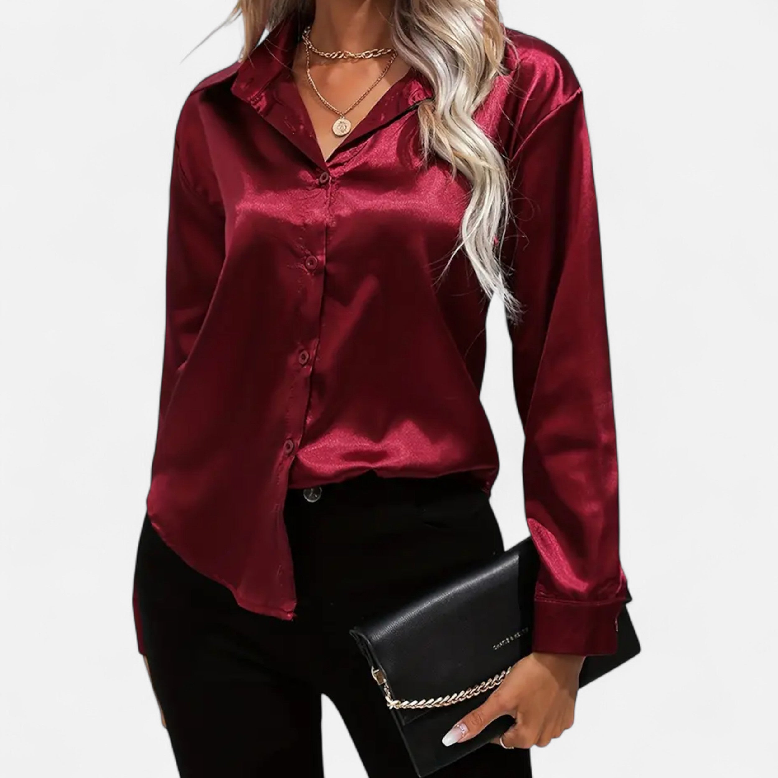 Lazaro Mode | Blusa Satinada de Mujer de Manga Larga – Elegancia Sofisticada