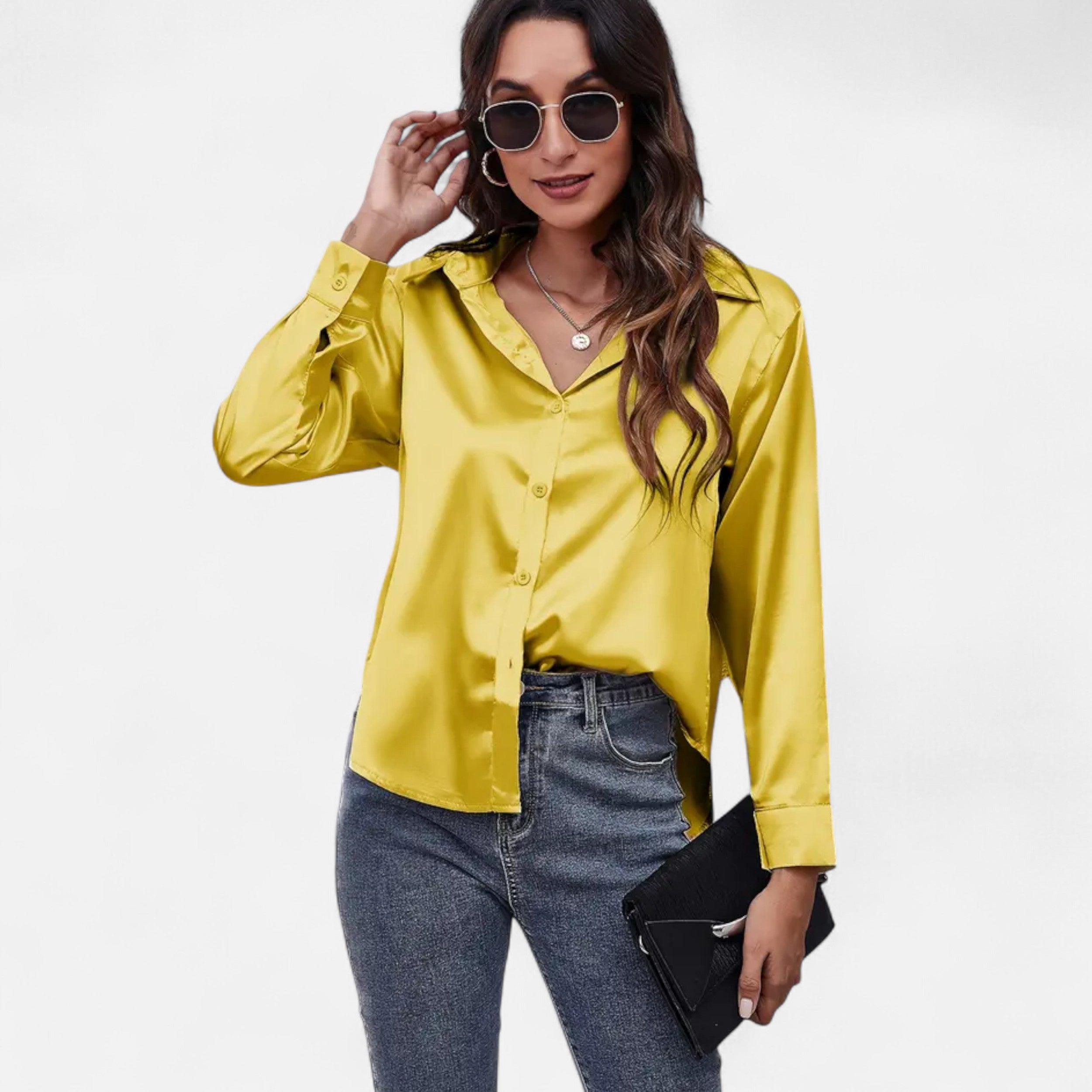 Lazaro Mode | Blusa Satinada de Mujer de Manga Larga – Elegancia Atemporal