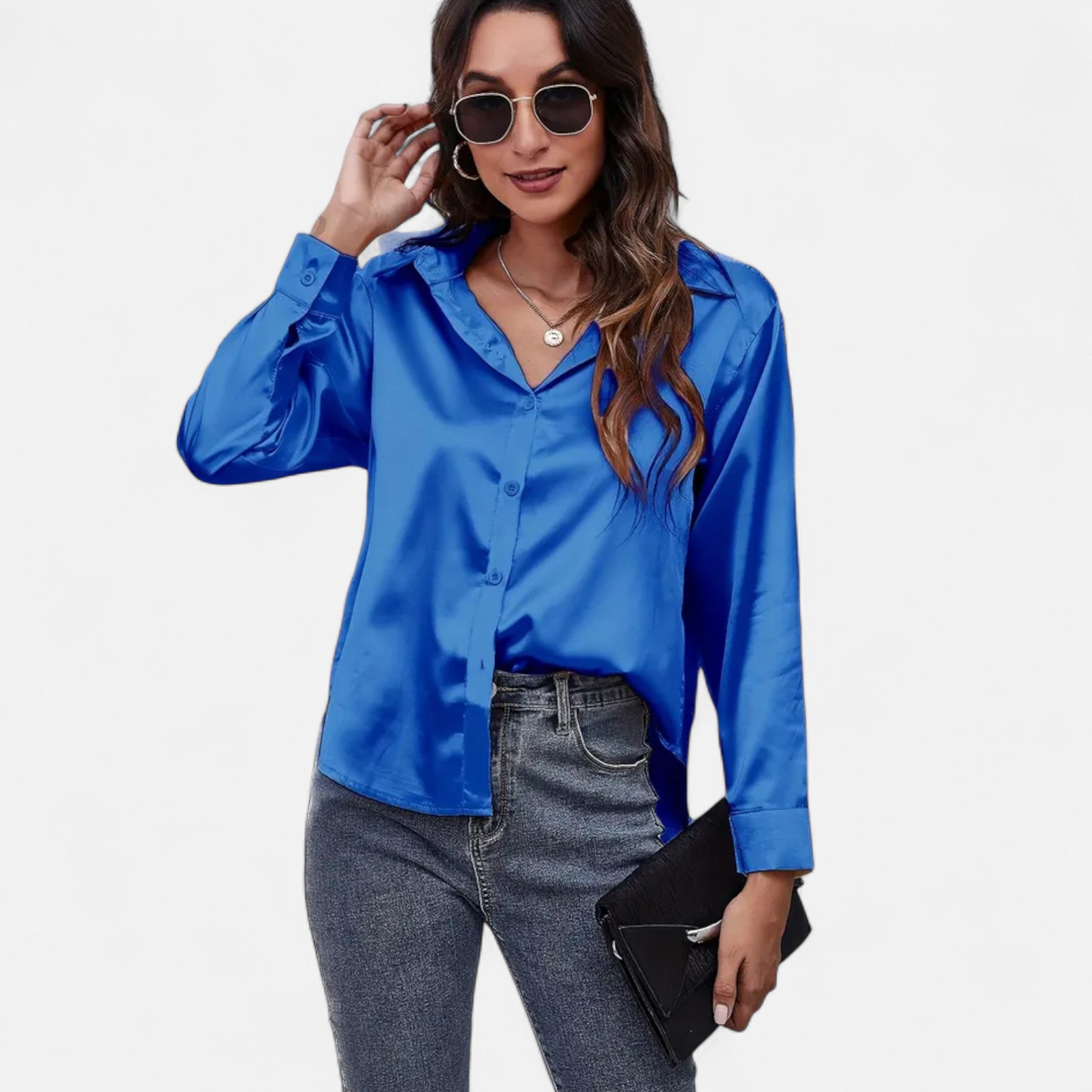Lazaro Mode | Blusa Satinada de Mujer de Manga Larga – Elegancia Atemporal