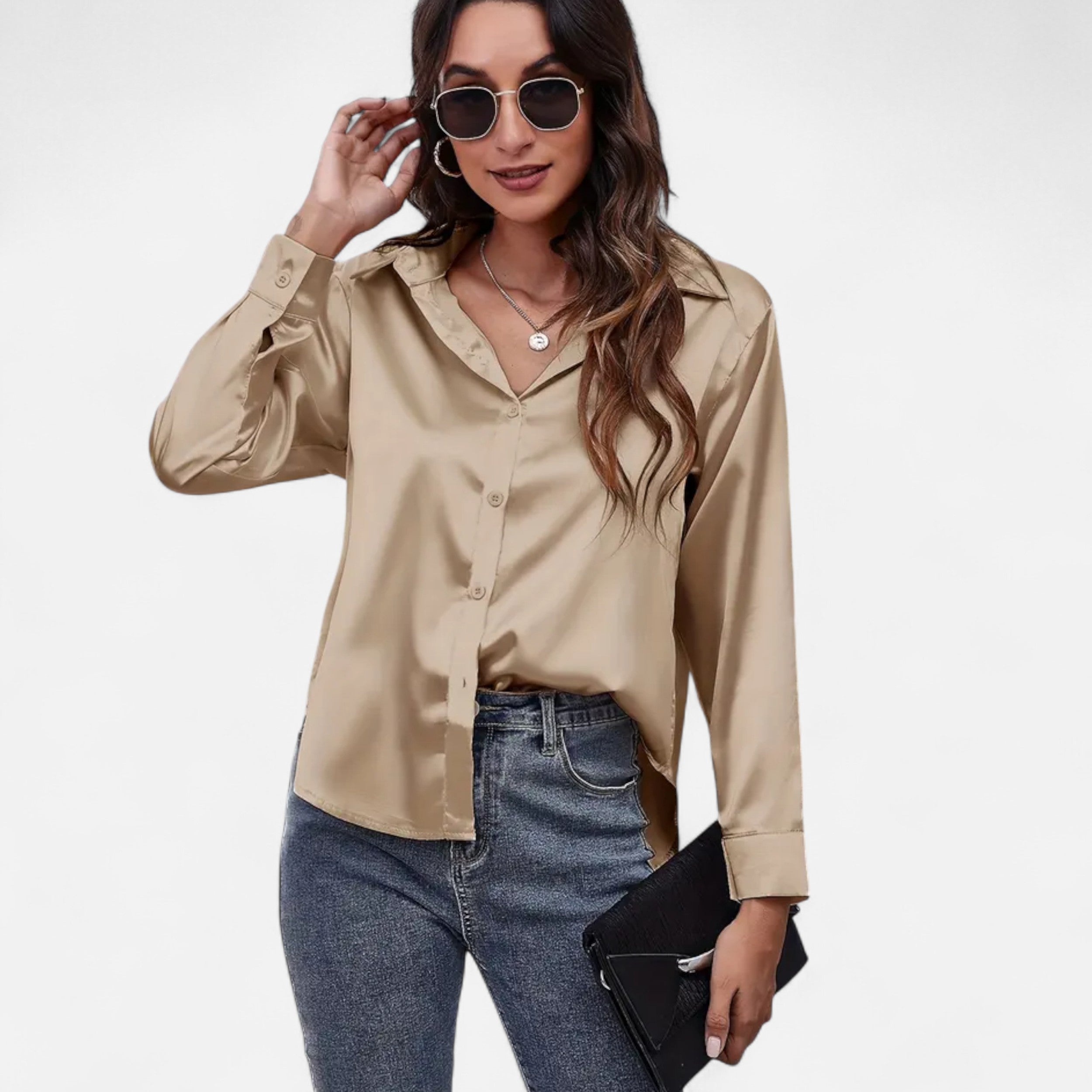 Lazaro Mode | Blusa Satinada de Mujer de Manga Larga – Elegancia Atemporal