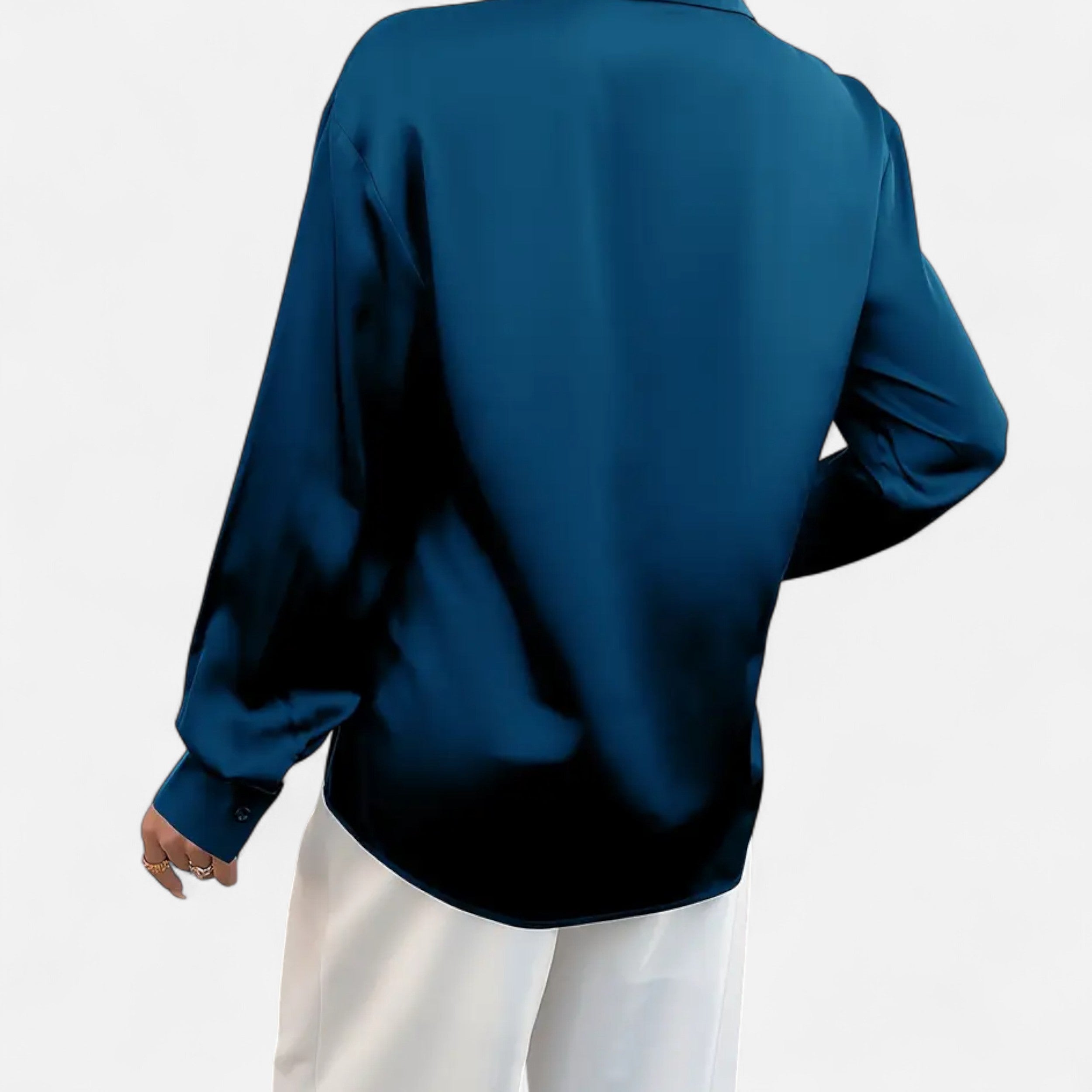 Lazaro Mode | Camisa Satinada de Mujer Abotonada con Manga Larga – Elegancia Atemporal