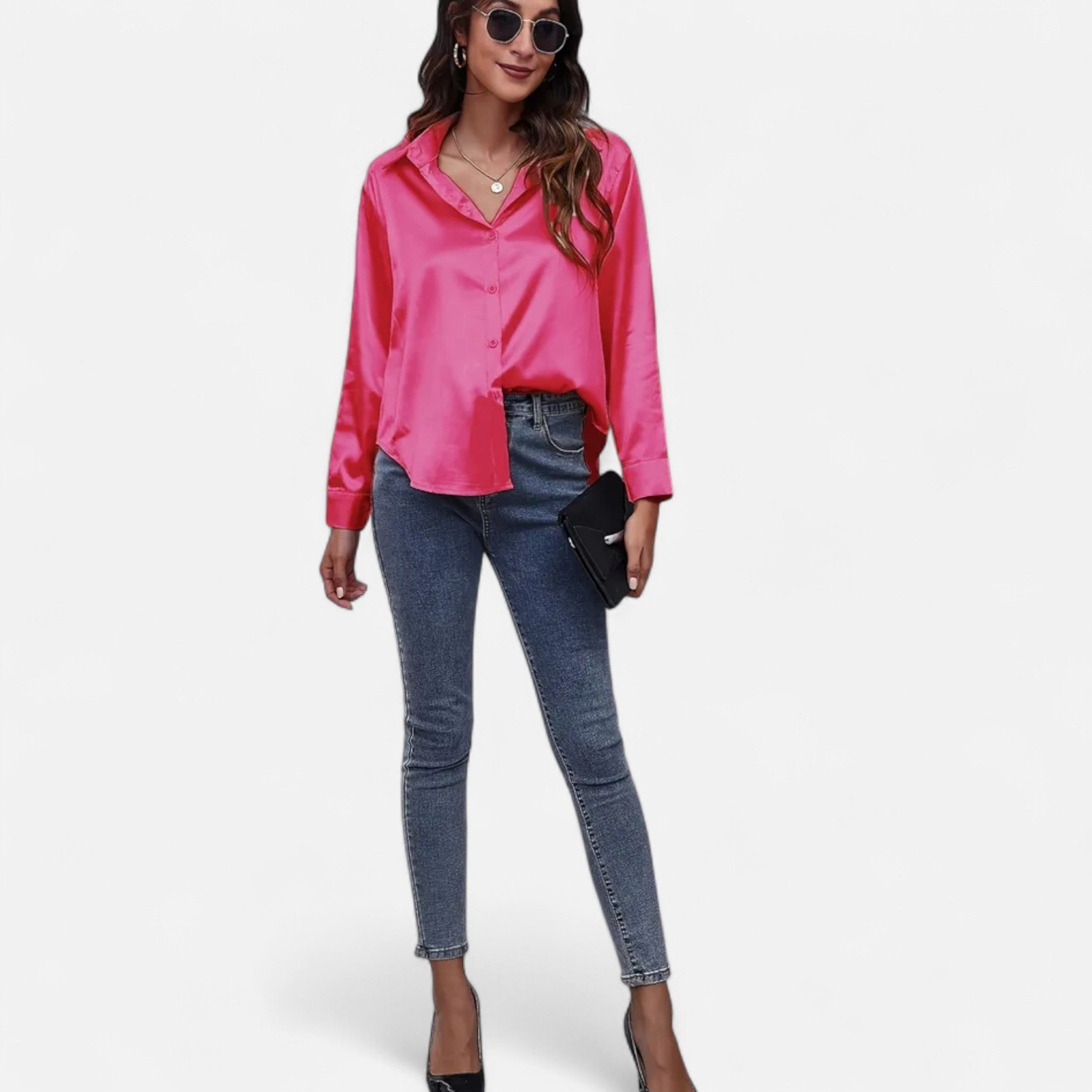 Lazaro Mode | Blusa Satinada de Mujer de Manga Larga – Elegancia Atemporal