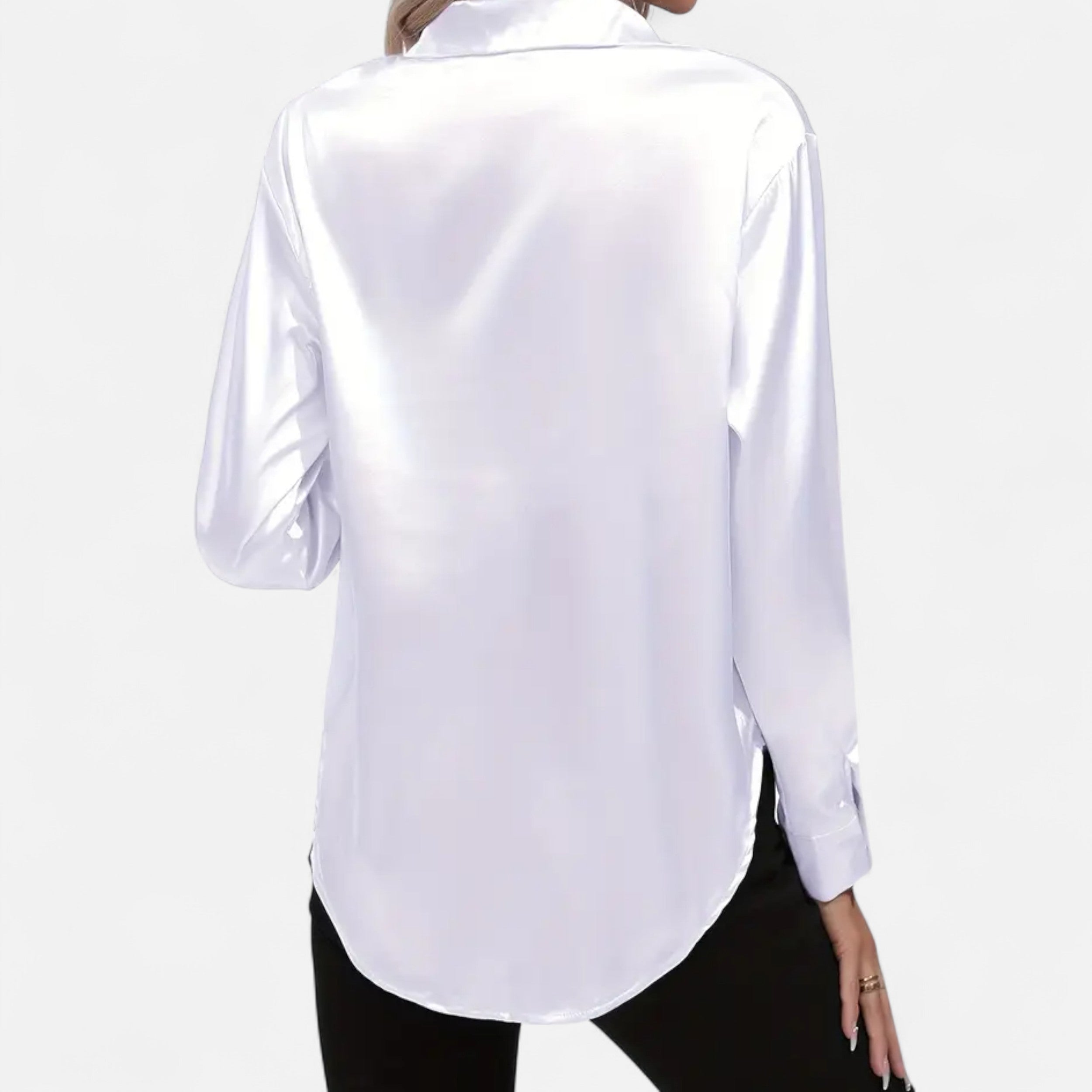 Lazaro Mode | Blusa Satinada de Mujer de Manga Larga – Elegancia Sofisticada