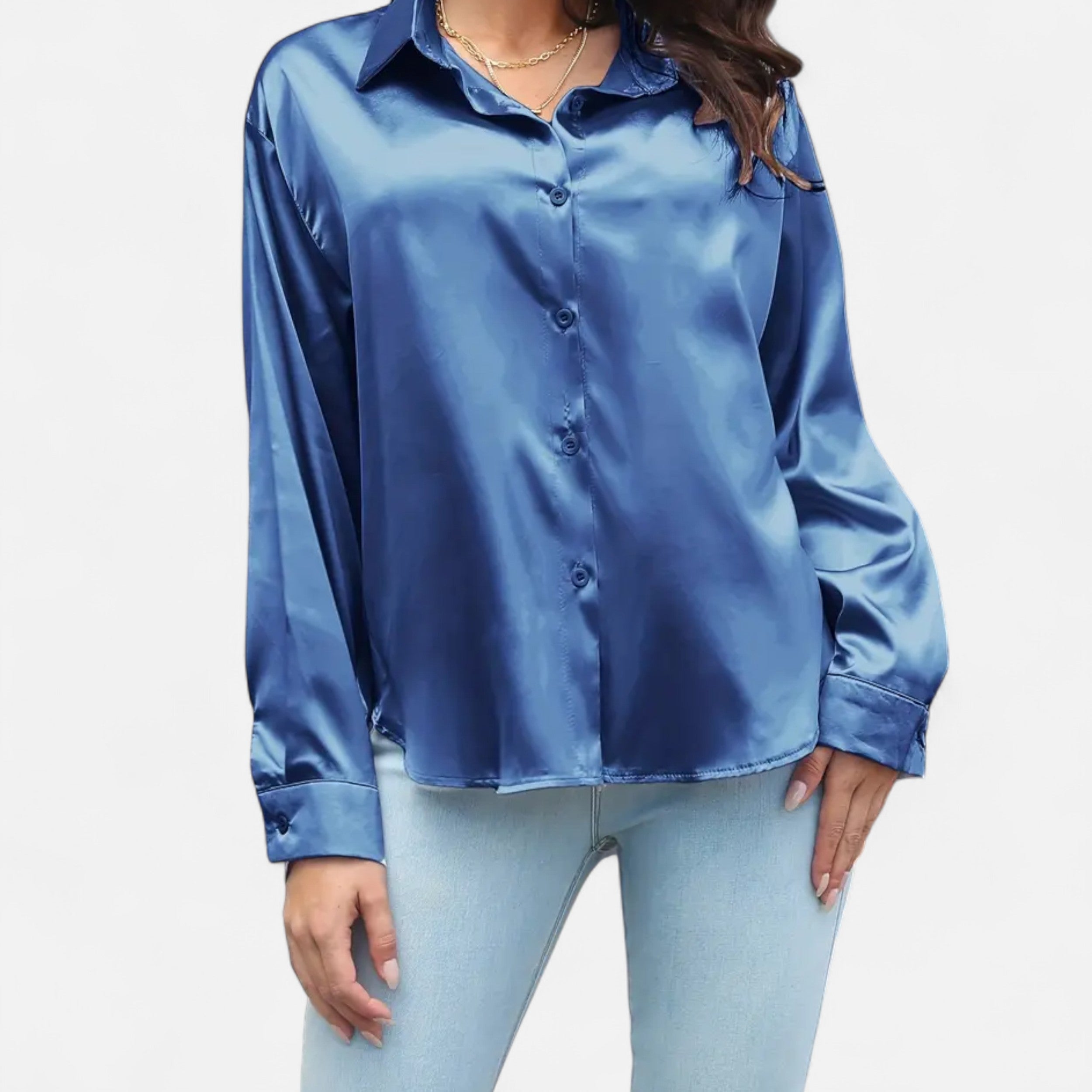 Lazaro Mode | Blusa Satinada de Mujer de Manga Larga – Elegancia Sofisticada