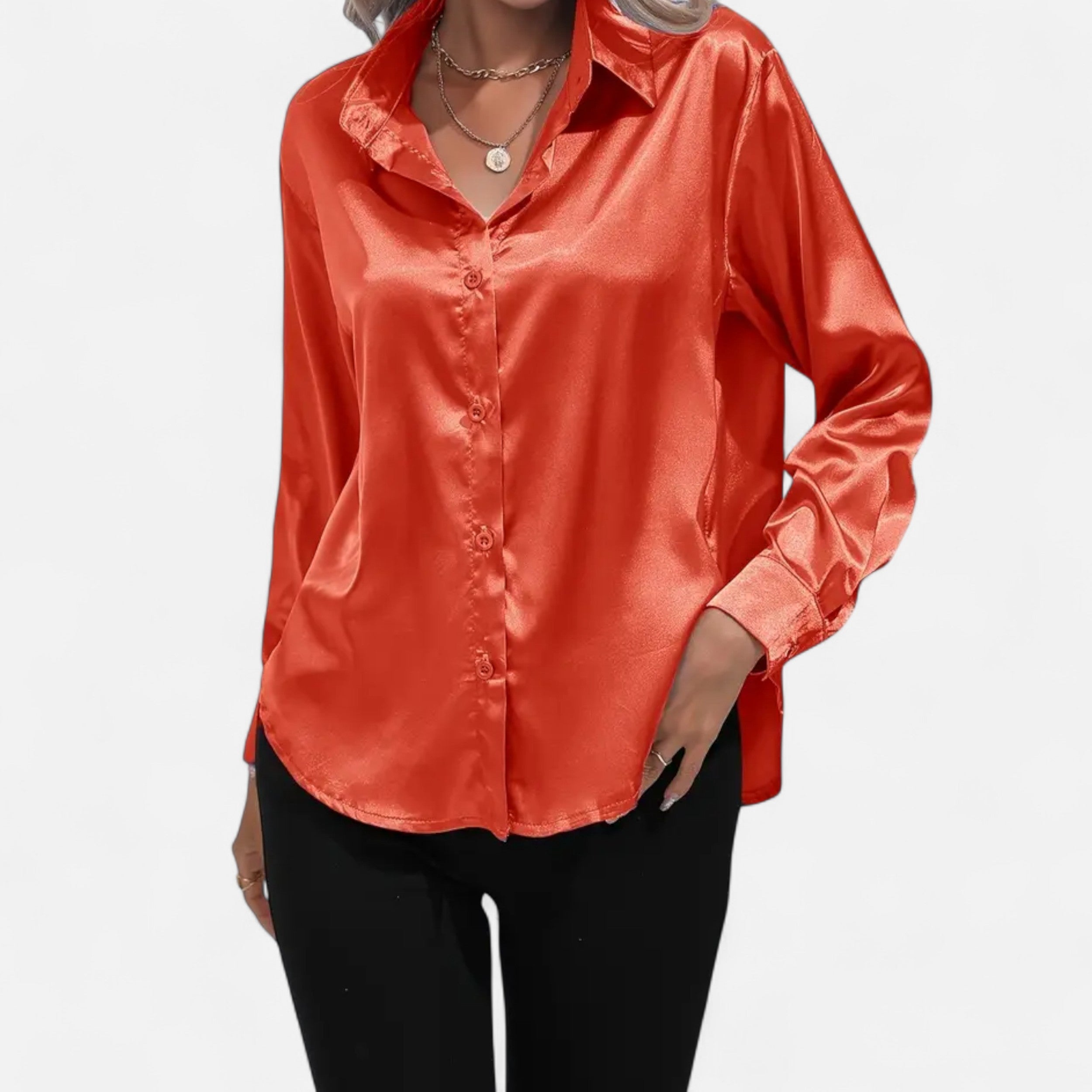 Lazaro Mode | Blusa Satinada de Mujer de Manga Larga – Elegancia Sofisticada