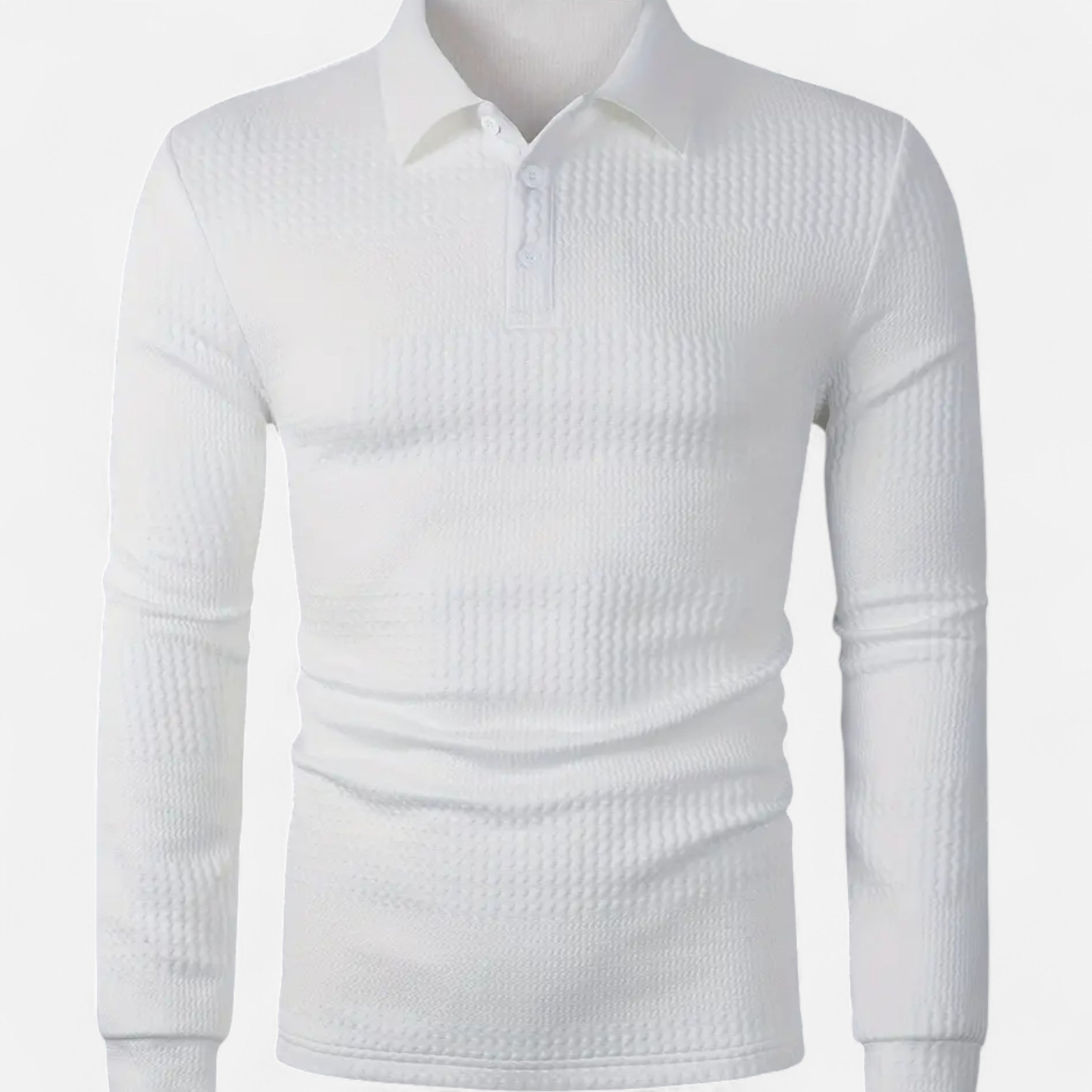 Lazaro Mode | Camiseta Jacquard de Hombre de Manga Larga – Textura y Sofisticación