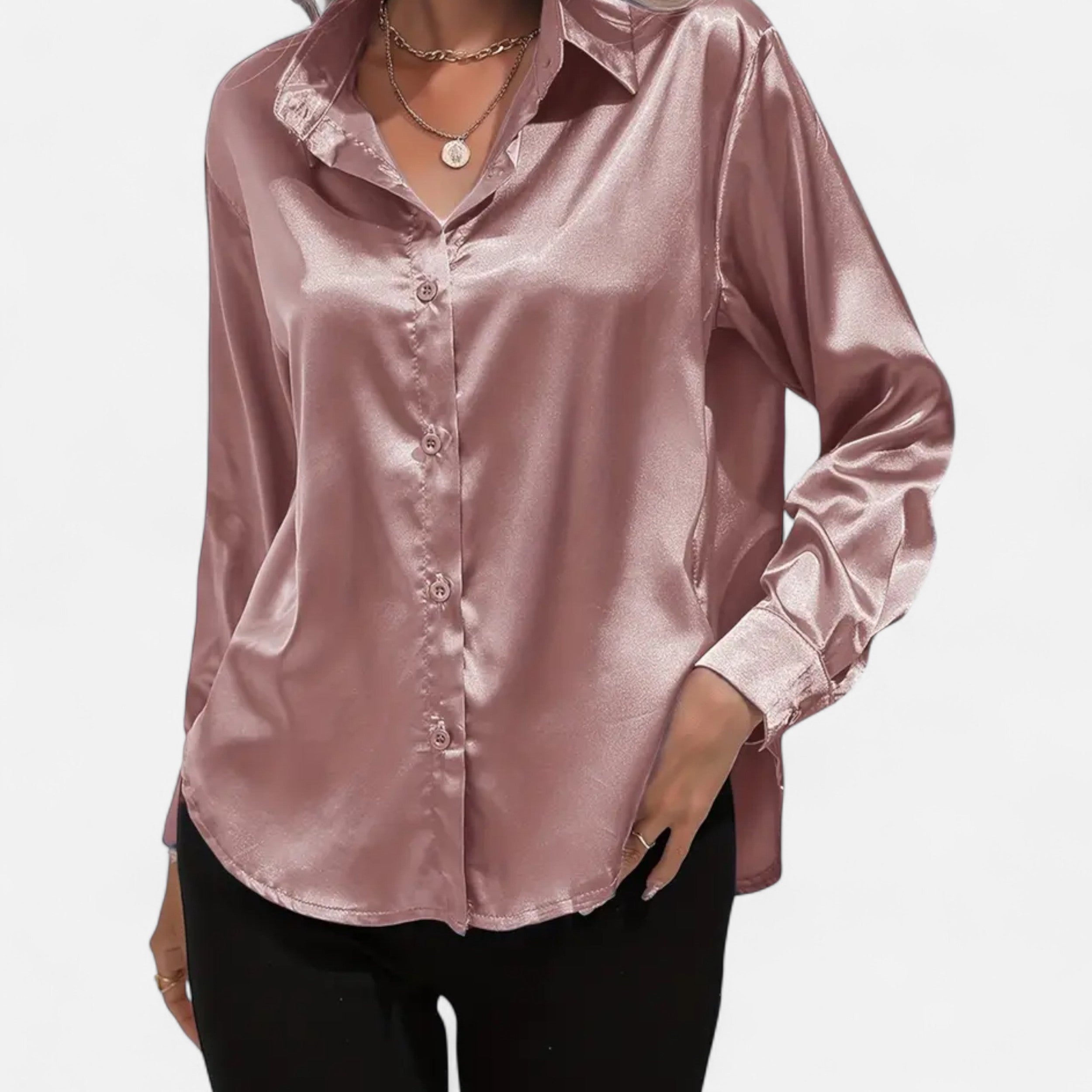 Lazaro Mode | Blusa Satinada de Mujer de Manga Larga – Elegancia Sofisticada