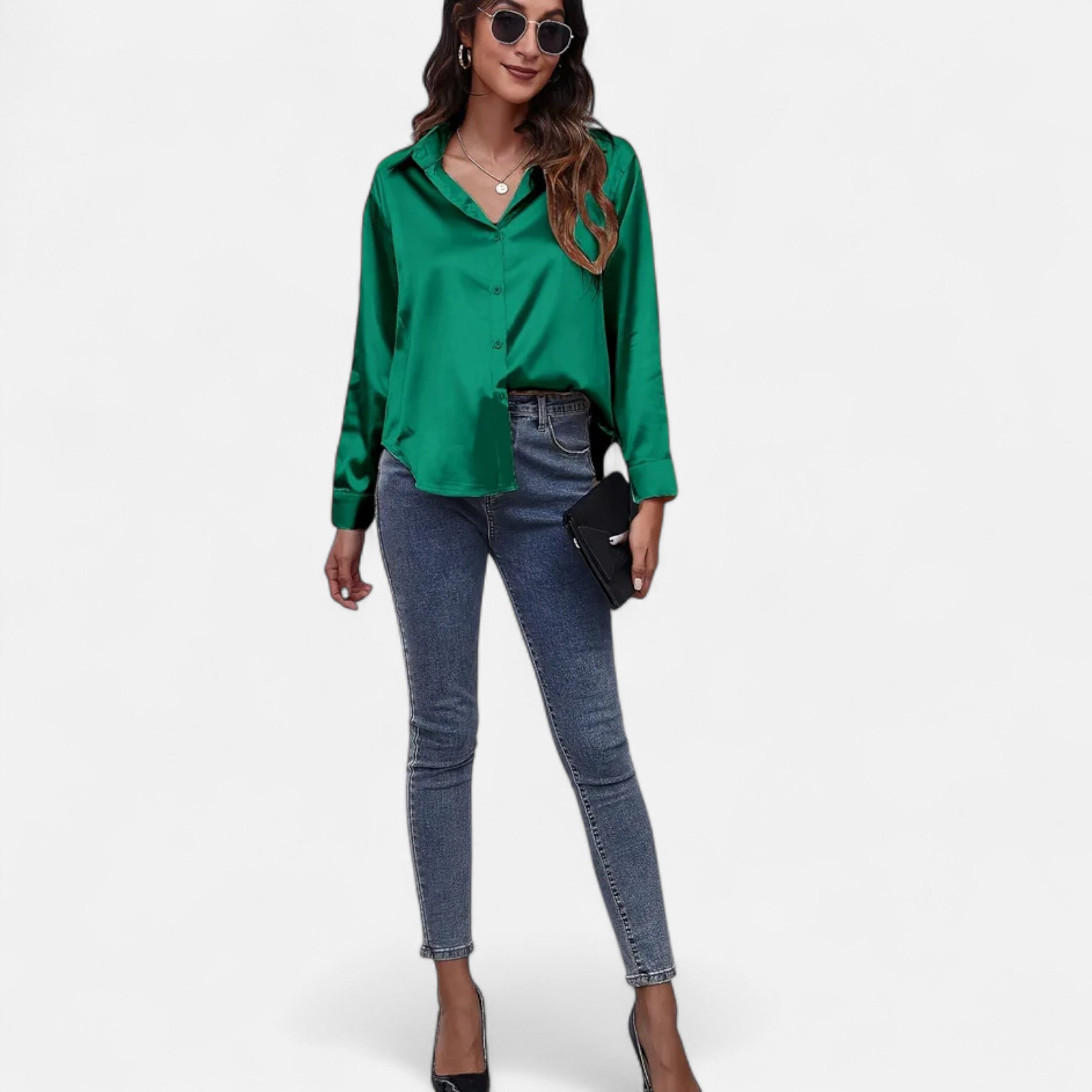 Lazaro Mode | Blusa Satinada de Mujer de Manga Larga – Elegancia Atemporal