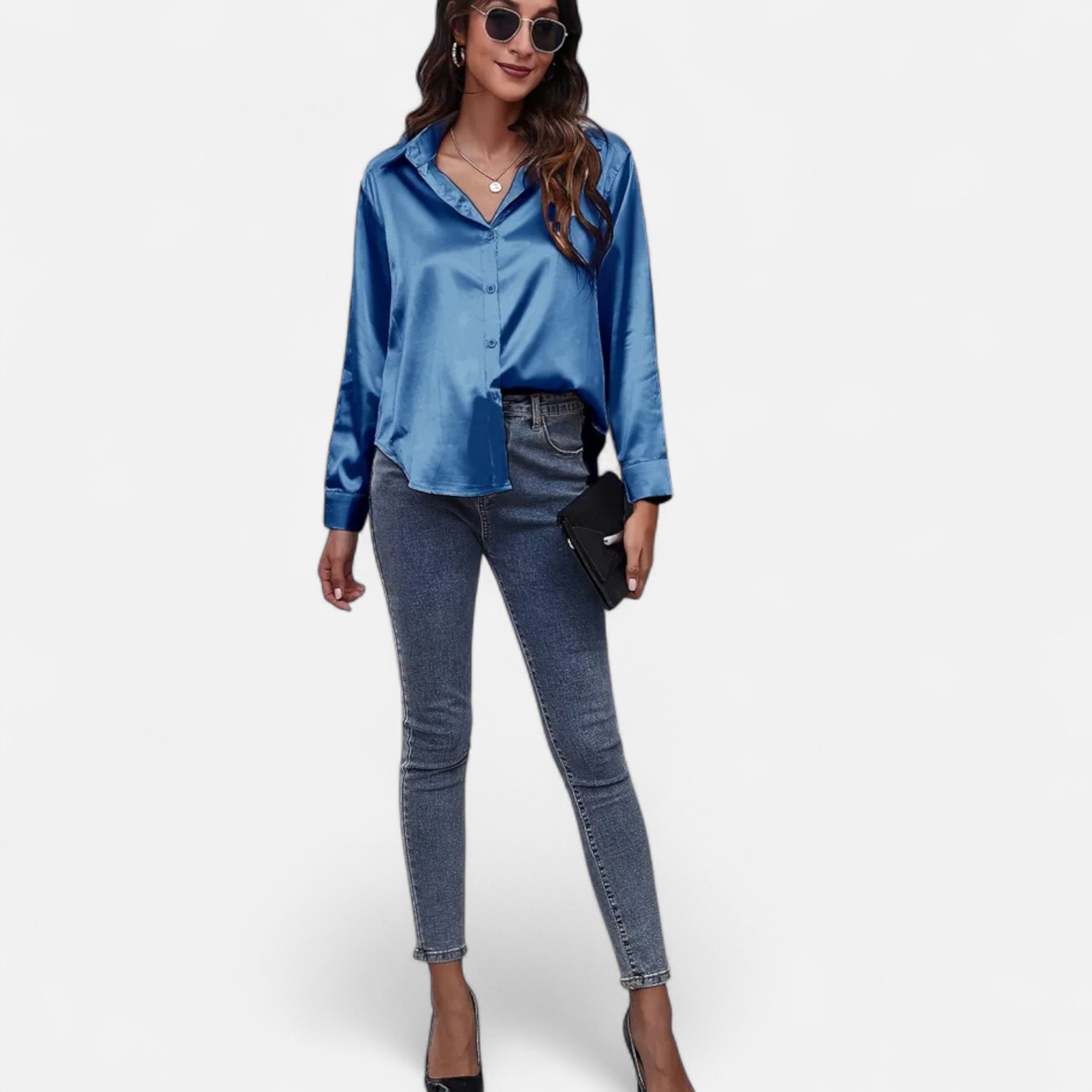 Lazaro Mode | Blusa Satinada de Mujer de Manga Larga – Elegancia Atemporal