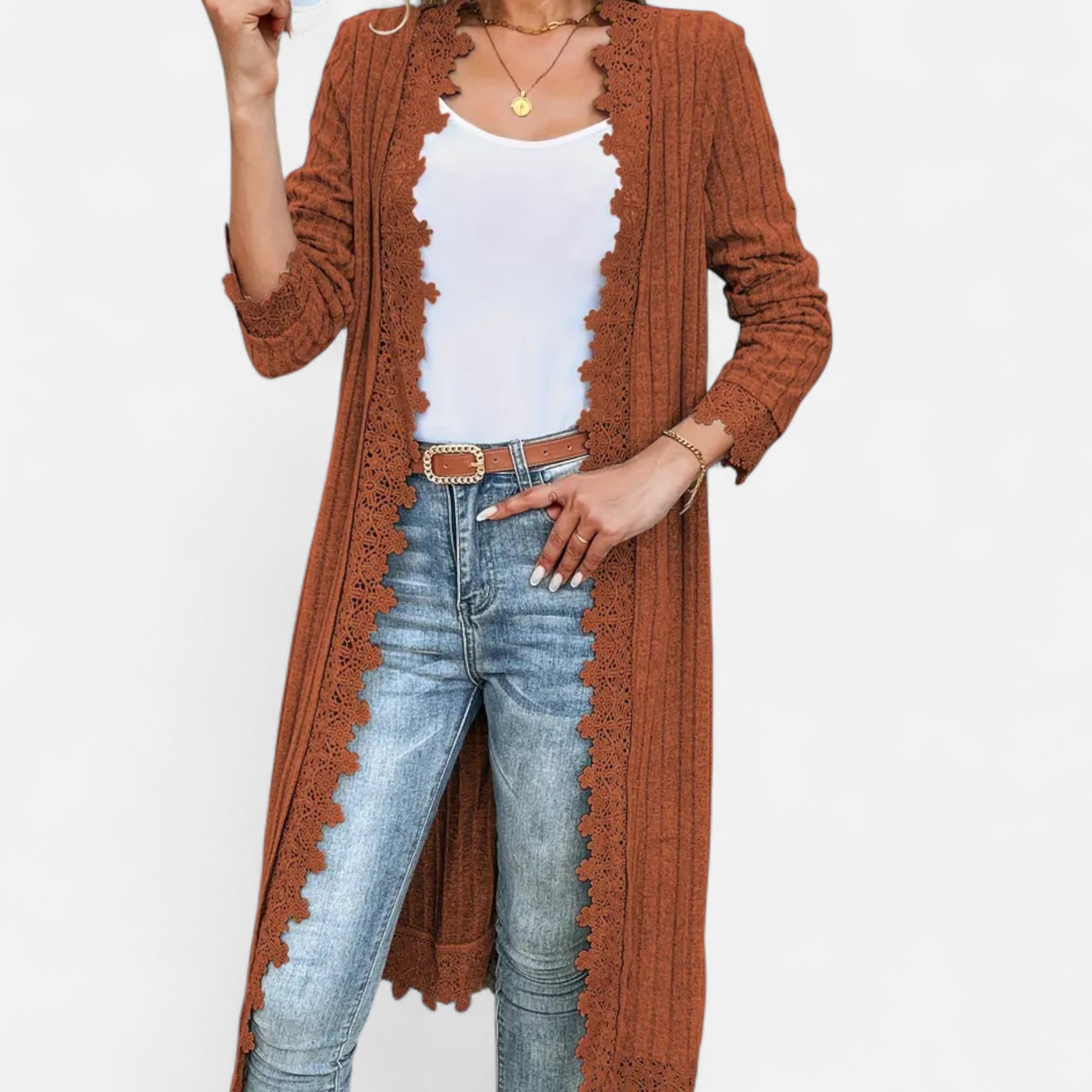Lazaro Mode | Cárdigan de Mujer con Encaje – Encanto Clásico y Delicadeza Moderna