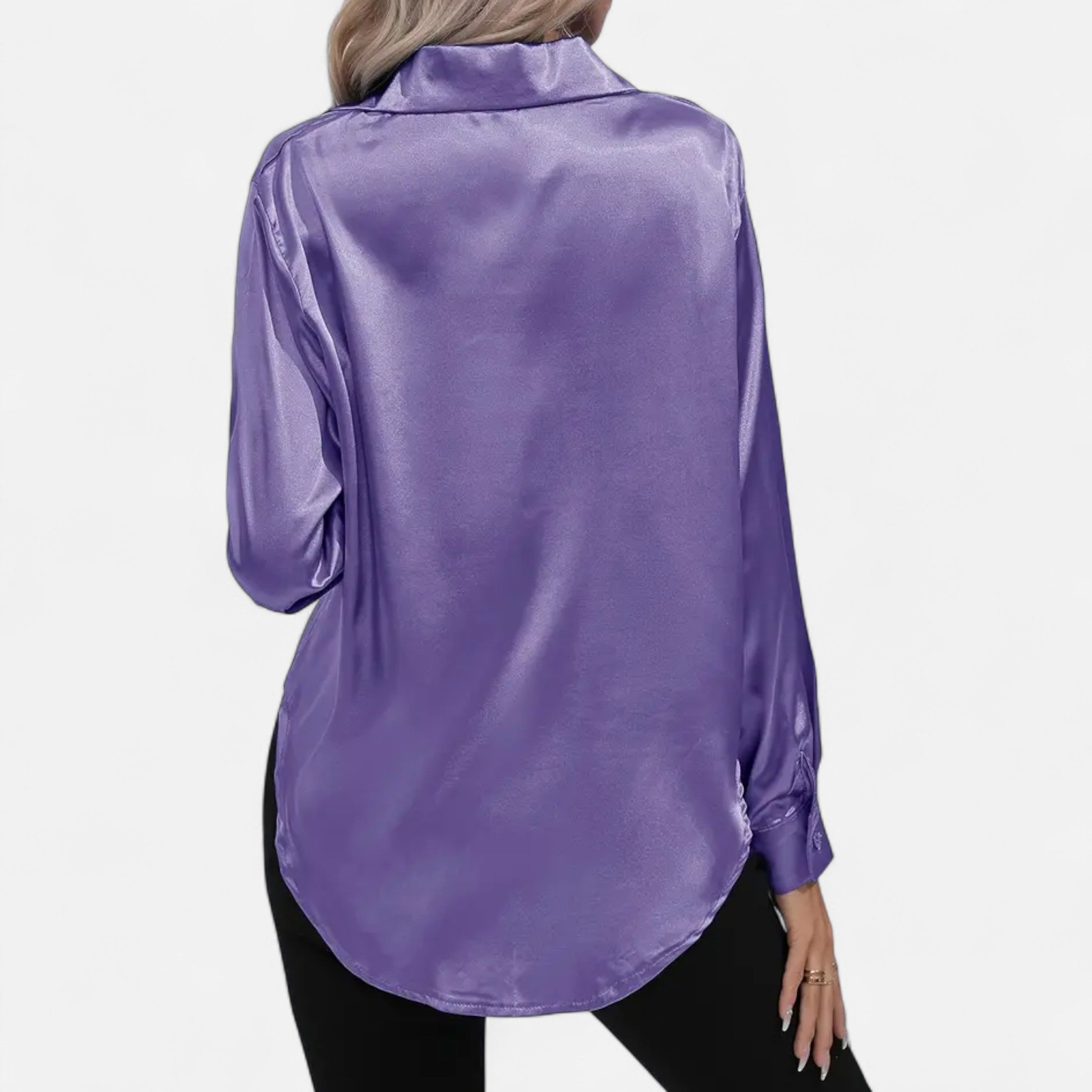 Lazaro Mode | Blusa Satinada de Mujer de Manga Larga – Elegancia Sofisticada