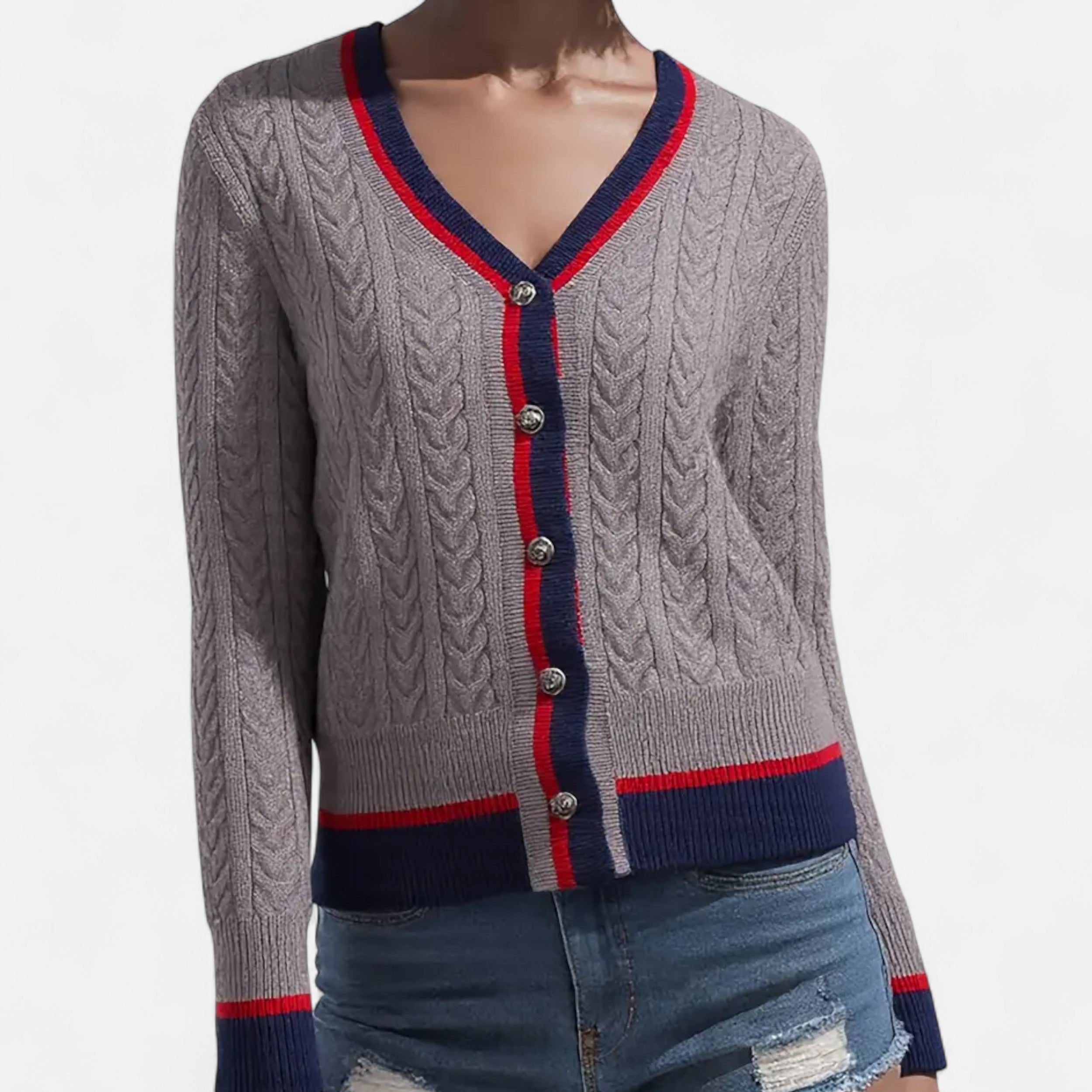Lazaro Mode | Cárdigan de Mujer a Rayas en Bloques de Color – Estilo Sofisticado y Moderno