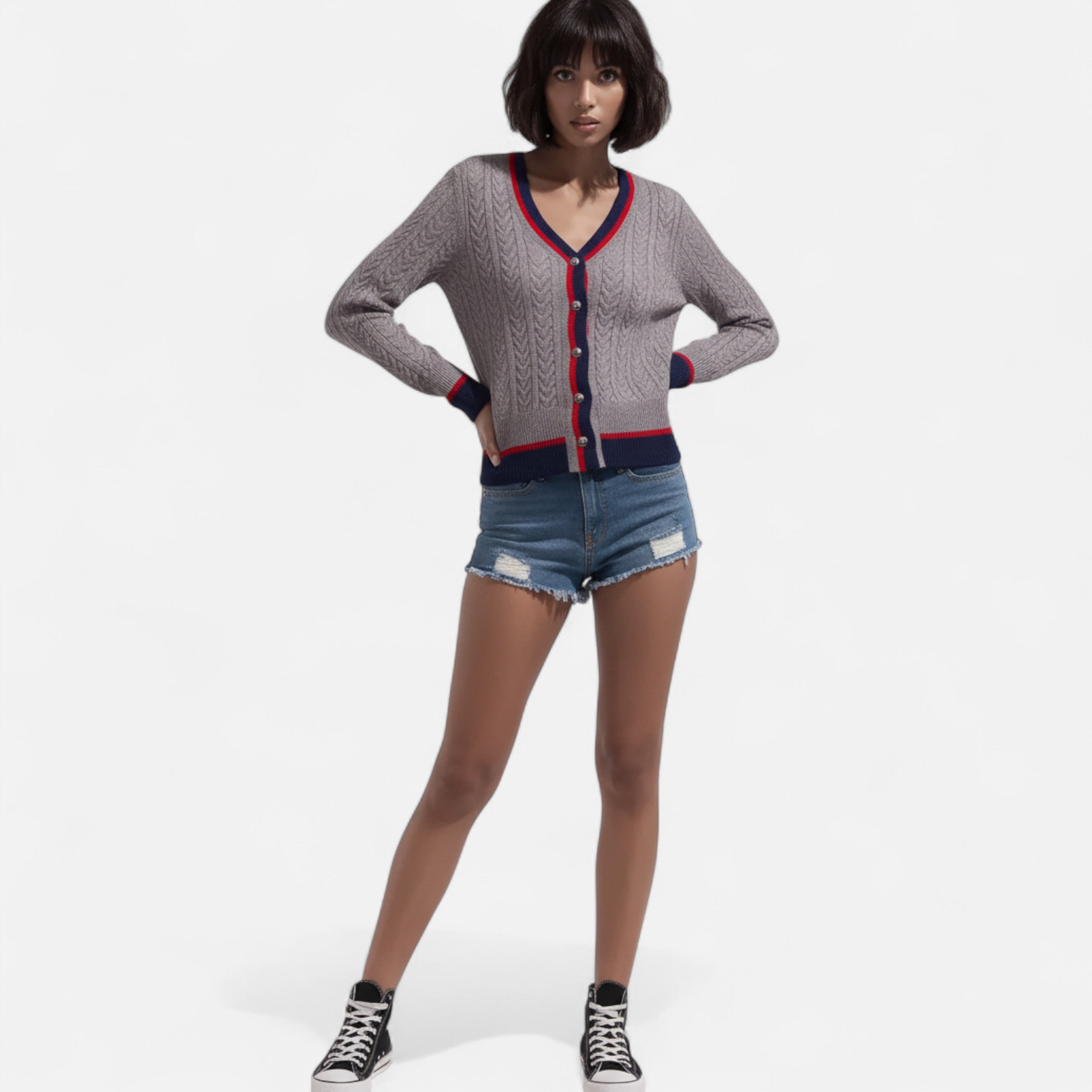 Lazaro Mode | Cárdigan de Mujer a Rayas en Bloques de Color – Estilo Sofisticado y Moderno
