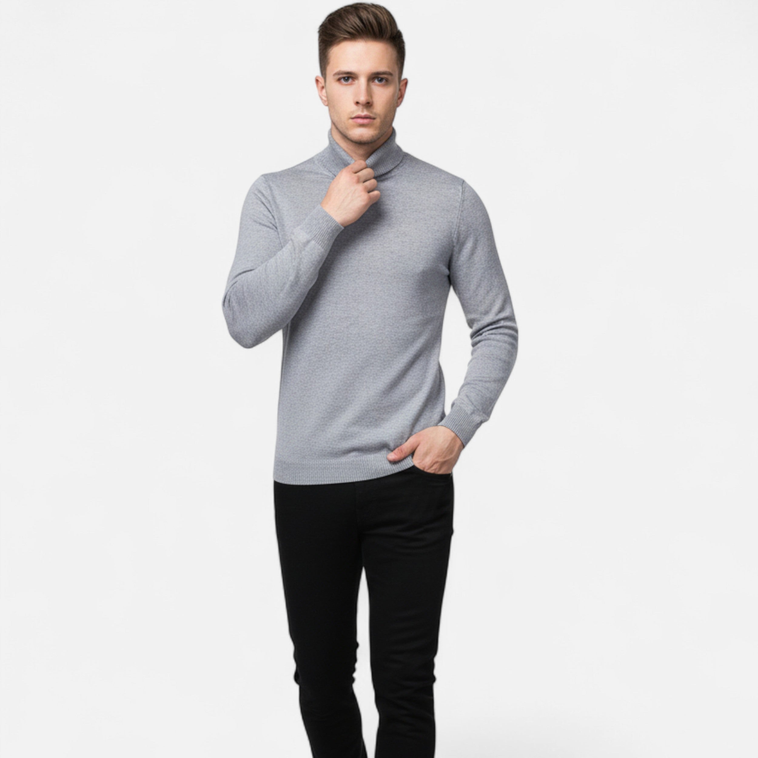 Lazaro Mode | Top de Hombre de Manga Larga con Cuello Alto – Estilo Contemporáneo