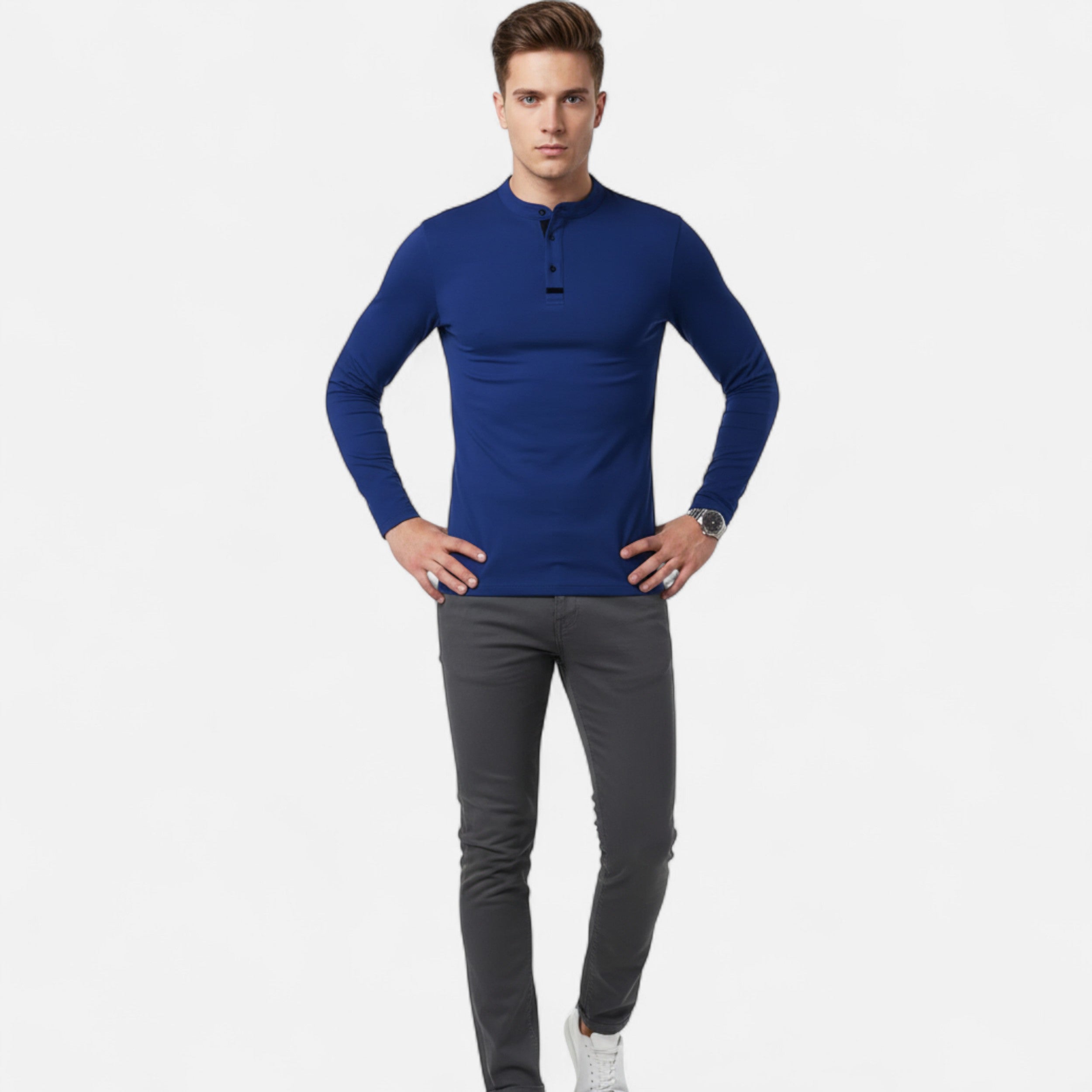 Lazaro Mode | Polo Clásico de Hombre de Manga Larga – Elegancia Atemporal