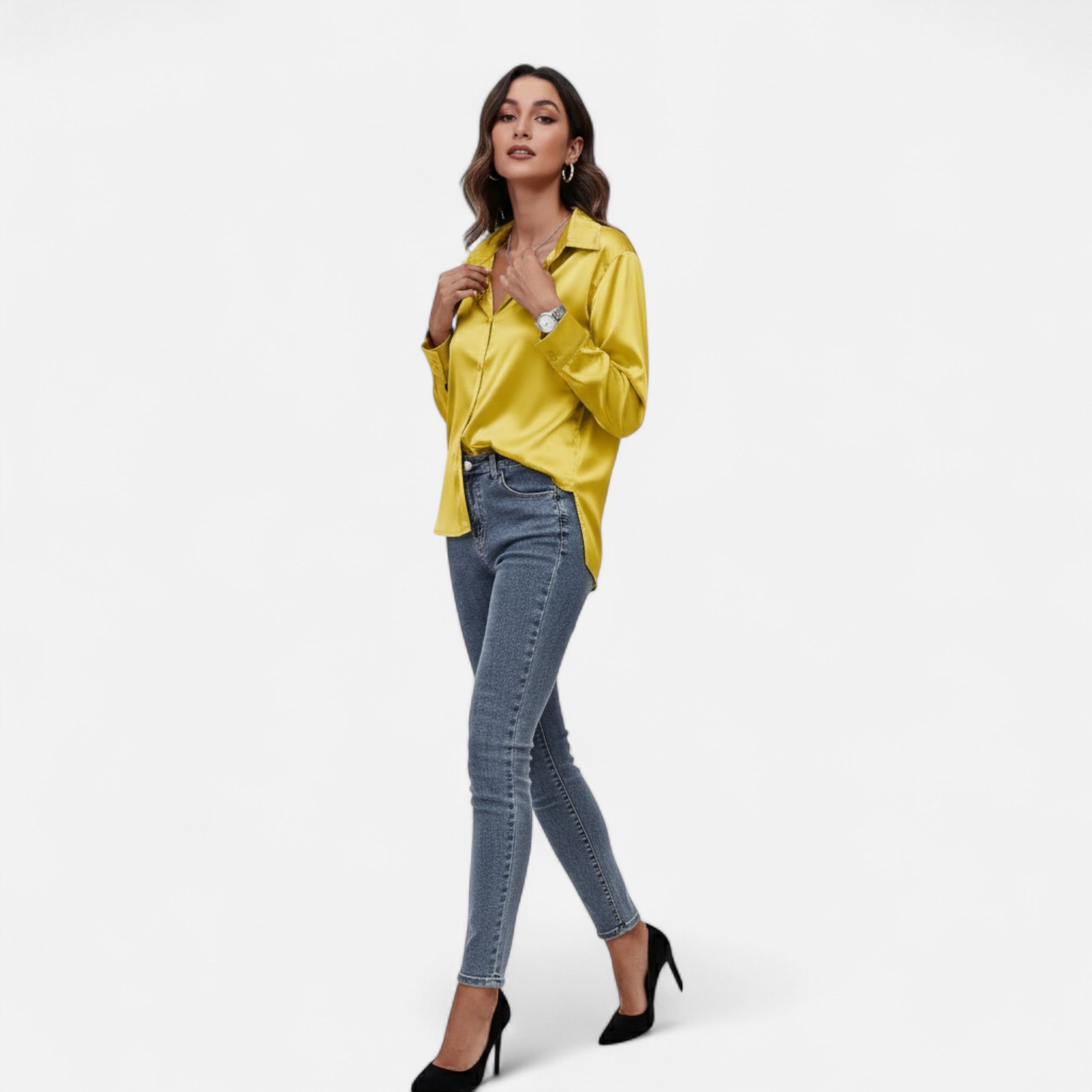 Lazaro Mode | Blusa Satinada de Mujer de Manga Larga – Elegancia Atemporal