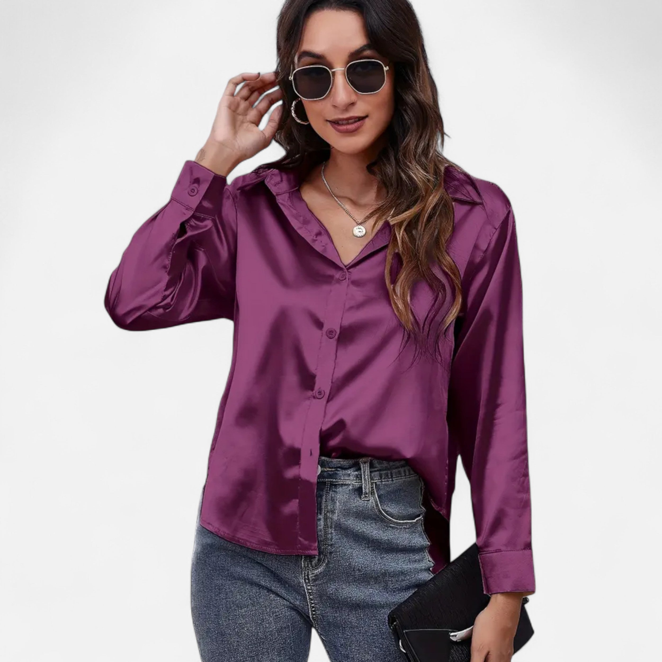 Lazaro Mode | Blusa Satinada de Mujer de Manga Larga – Elegancia Atemporal