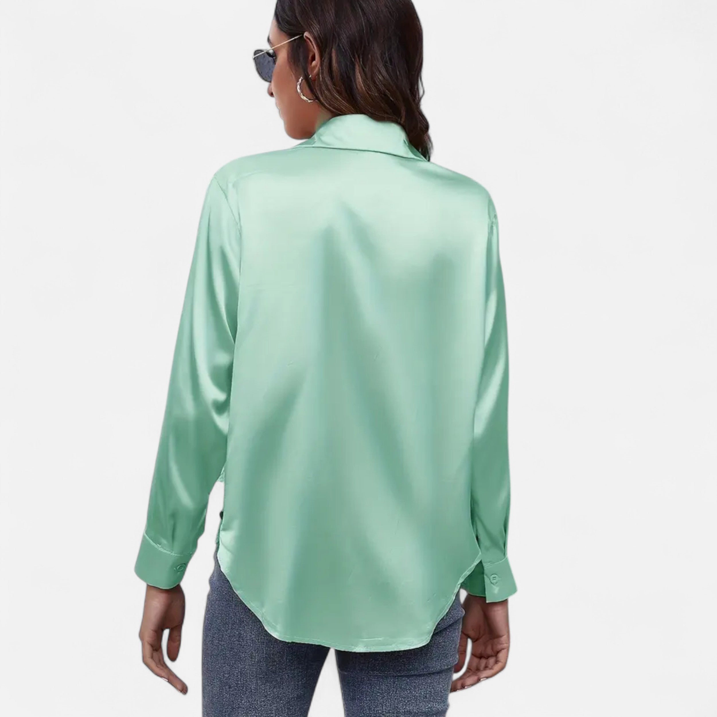Lazaro Mode | Blusa Satinada de Mujer de Manga Larga – Elegancia Atemporal