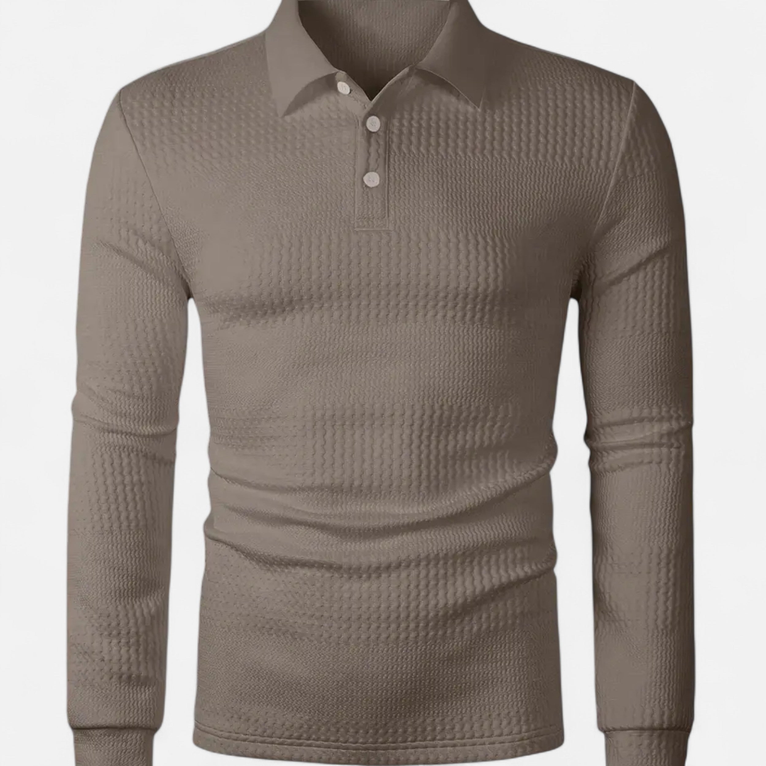 Lazaro Mode | Camiseta Jacquard de Hombre de Manga Larga – Textura y Sofisticación