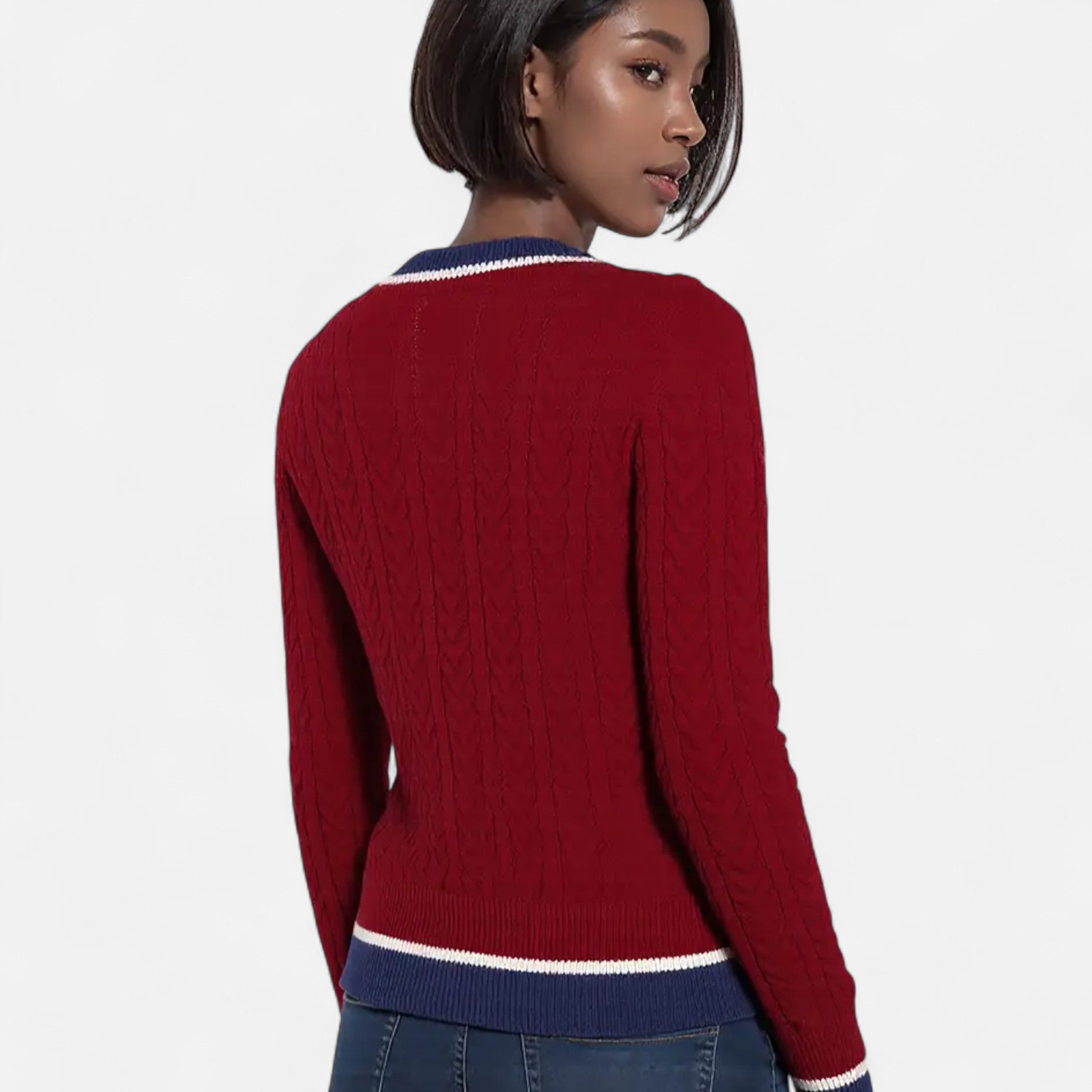 Lazaro Mode | Cárdigan de Mujer a Rayas en Bloques de Color – Estilo Sofisticado y Moderno