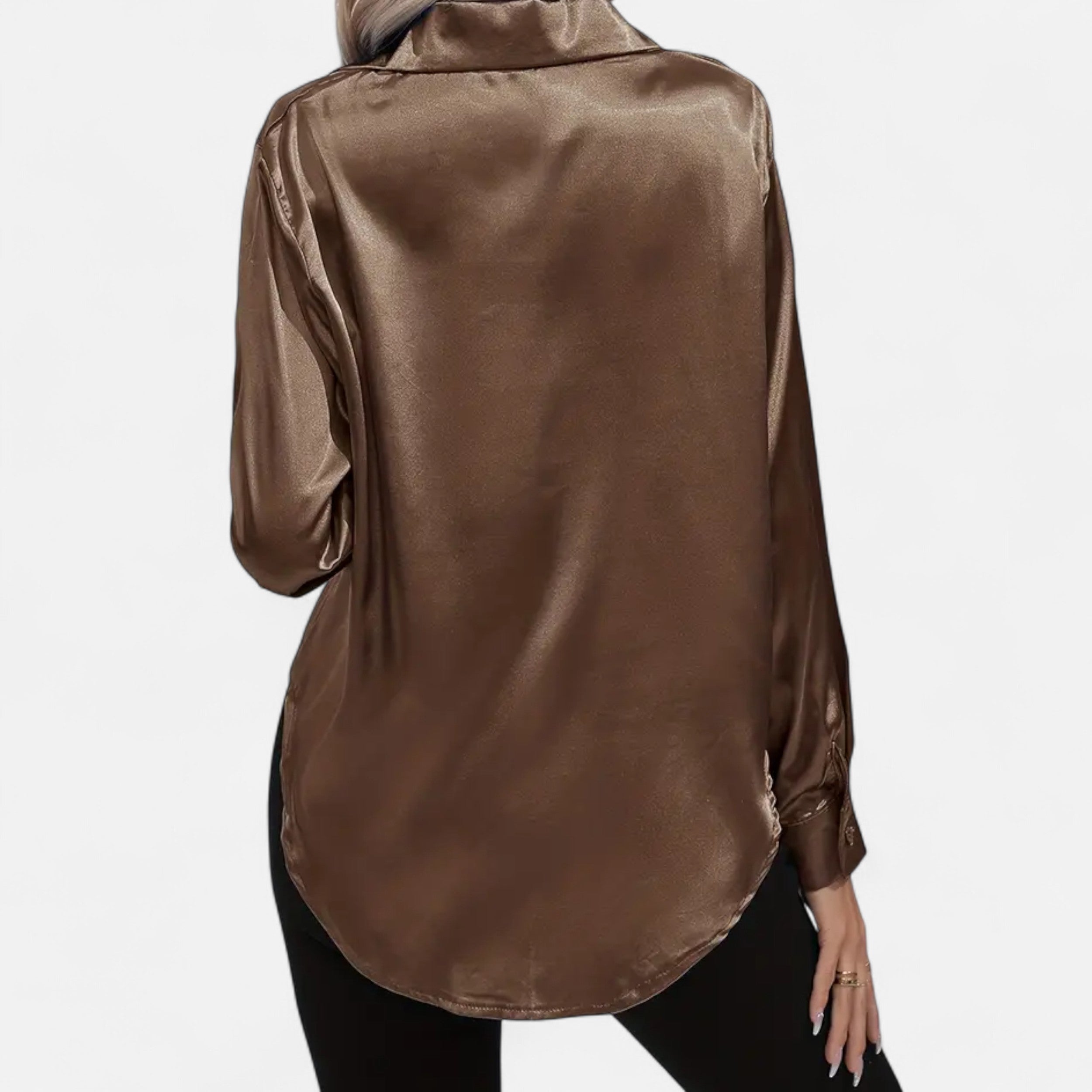 Lazaro Mode | Blusa Satinada de Mujer de Manga Larga – Elegancia Sofisticada