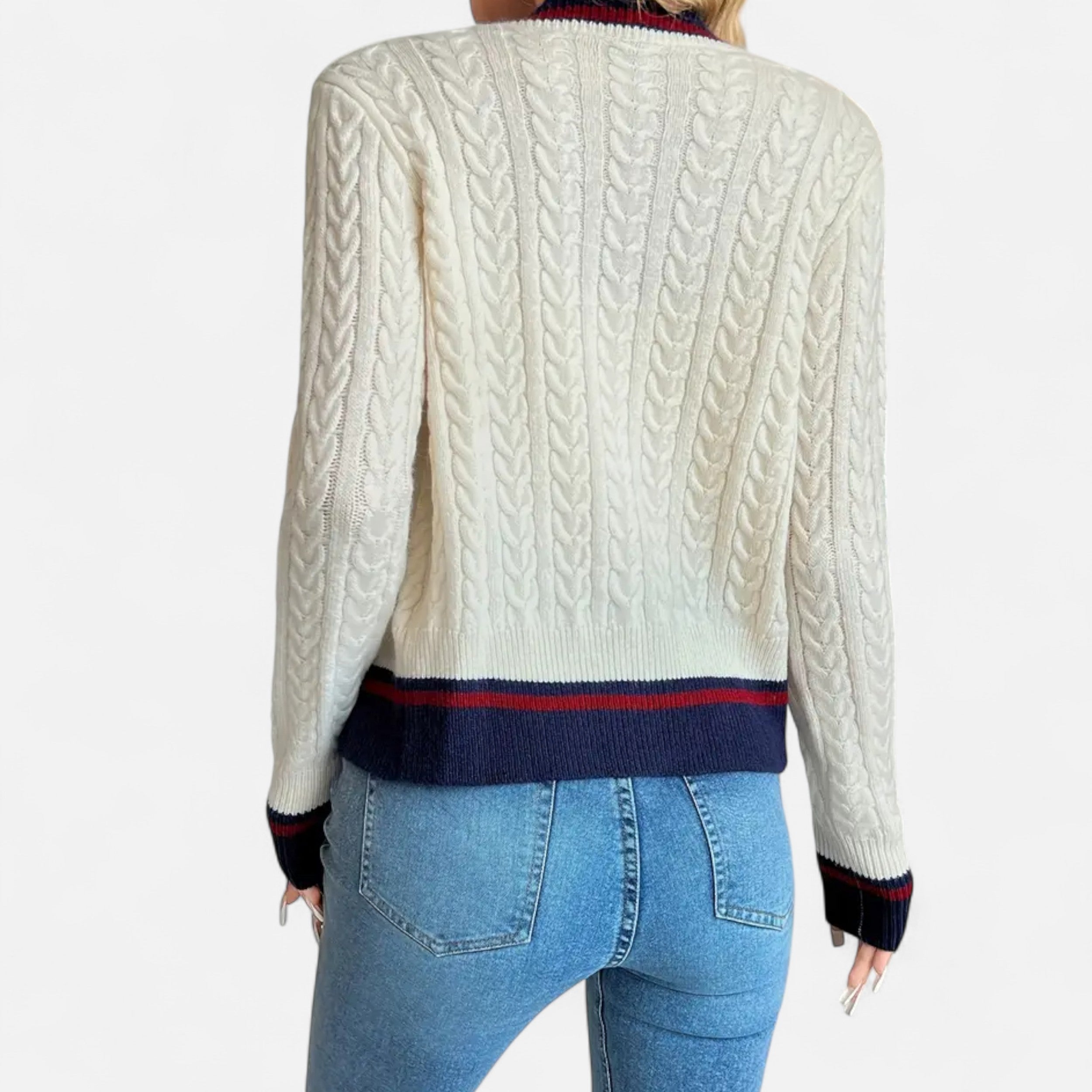 Lazaro Mode | Cárdigan de Mujer a Rayas en Bloques de Color – Estilo Sofisticado y Moderno