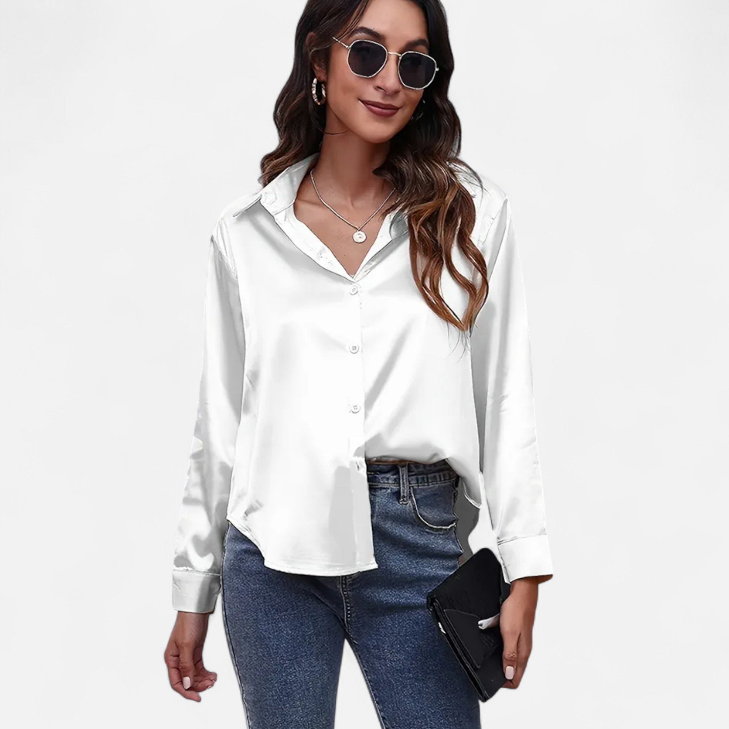 Lazaro Mode | Blusa Satinada de Mujer de Manga Larga – Elegancia Atemporal