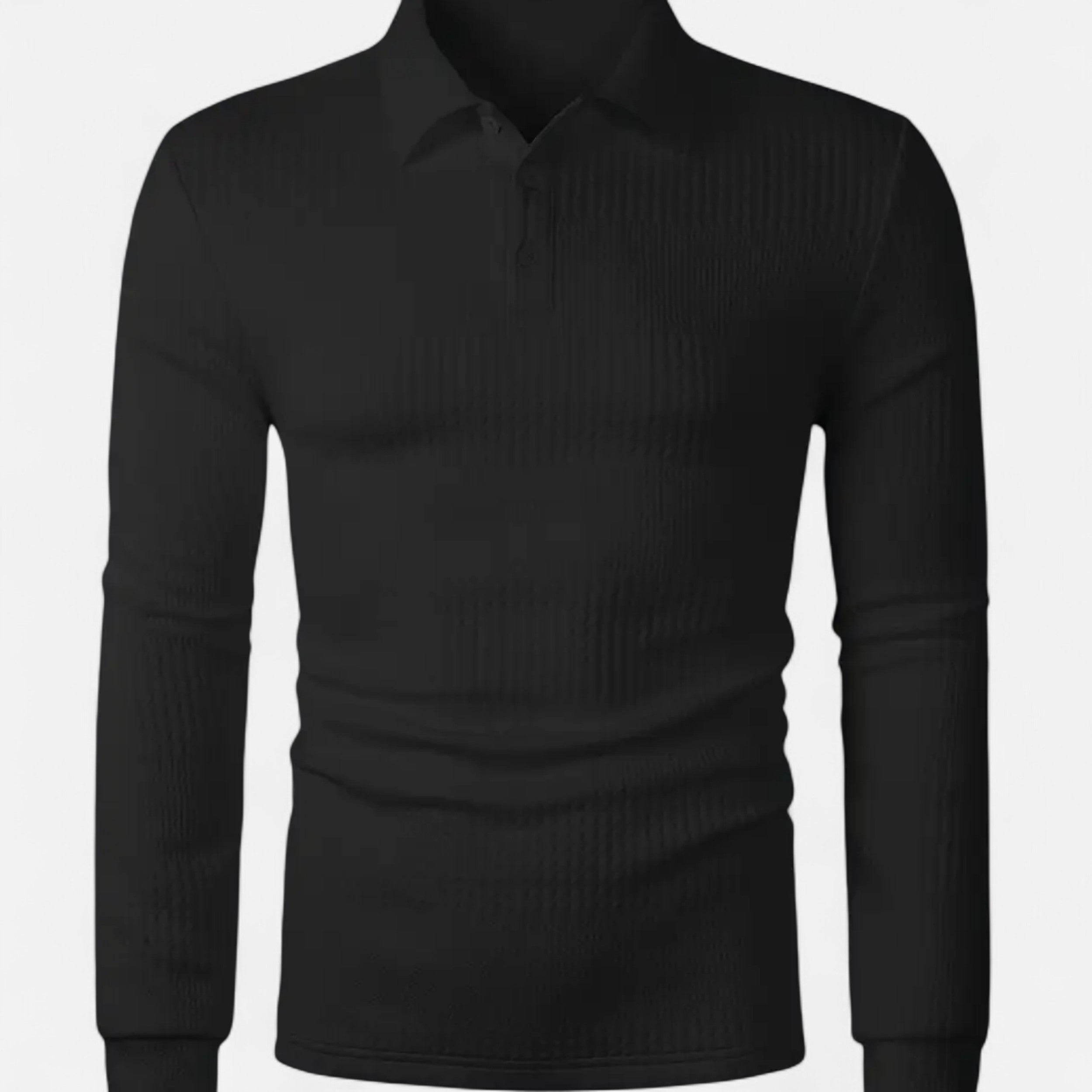 Lazaro Mode | Camiseta Jacquard de Hombre de Manga Larga – Textura y Sofisticación