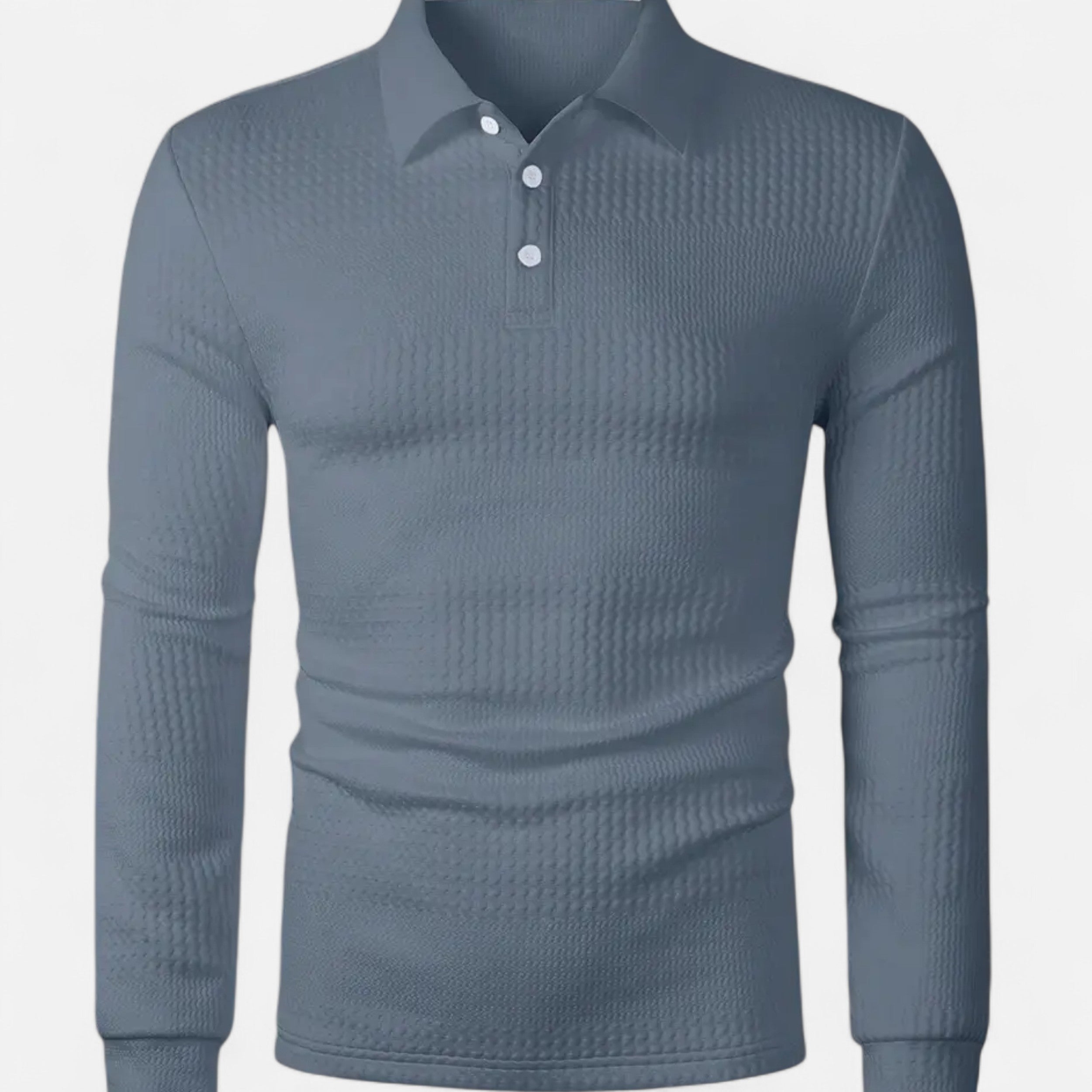 Lazaro Mode | Camiseta Jacquard de Hombre de Manga Larga – Textura y Sofisticación