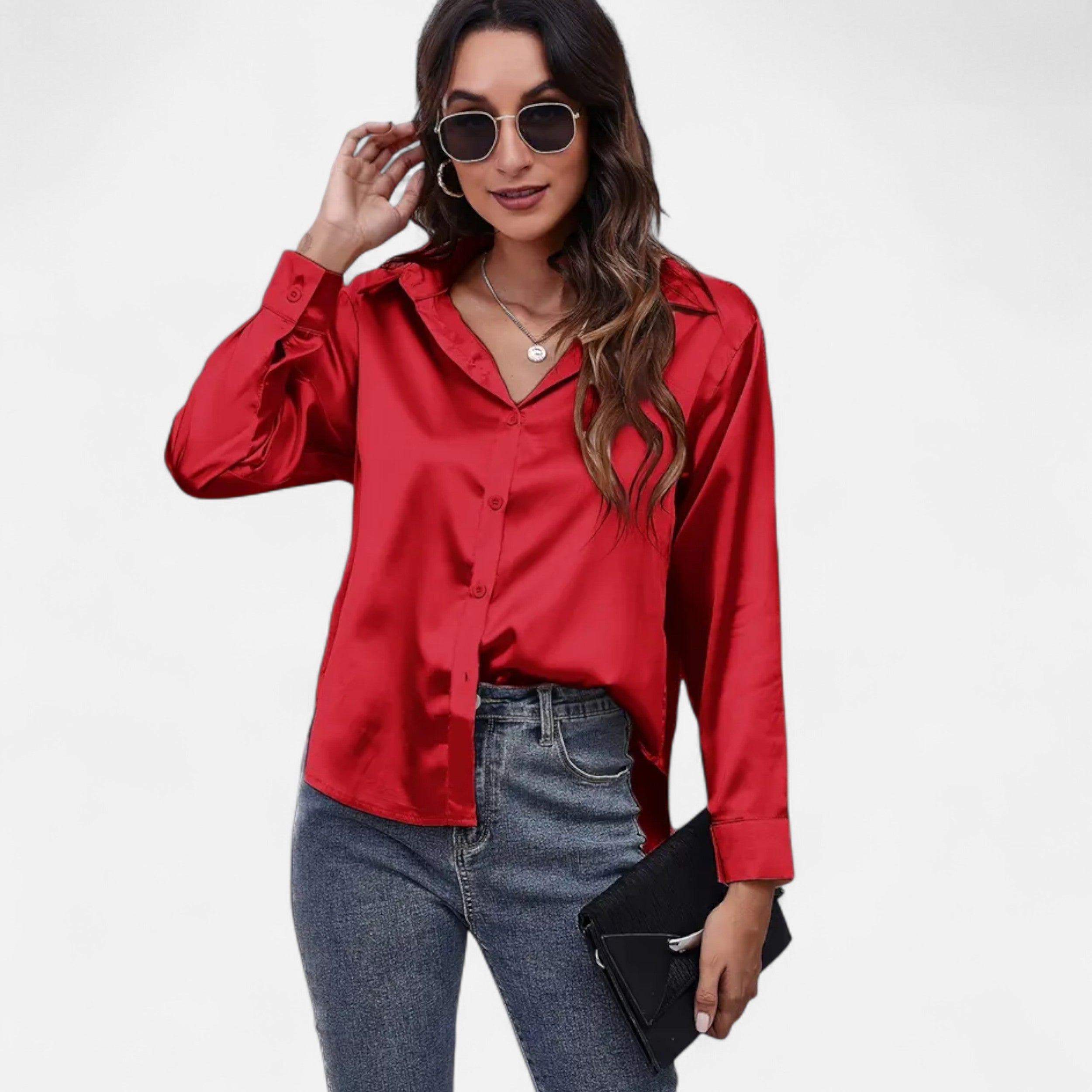 Lazaro Mode | Blusa Satinada de Mujer de Manga Larga – Elegancia Atemporal