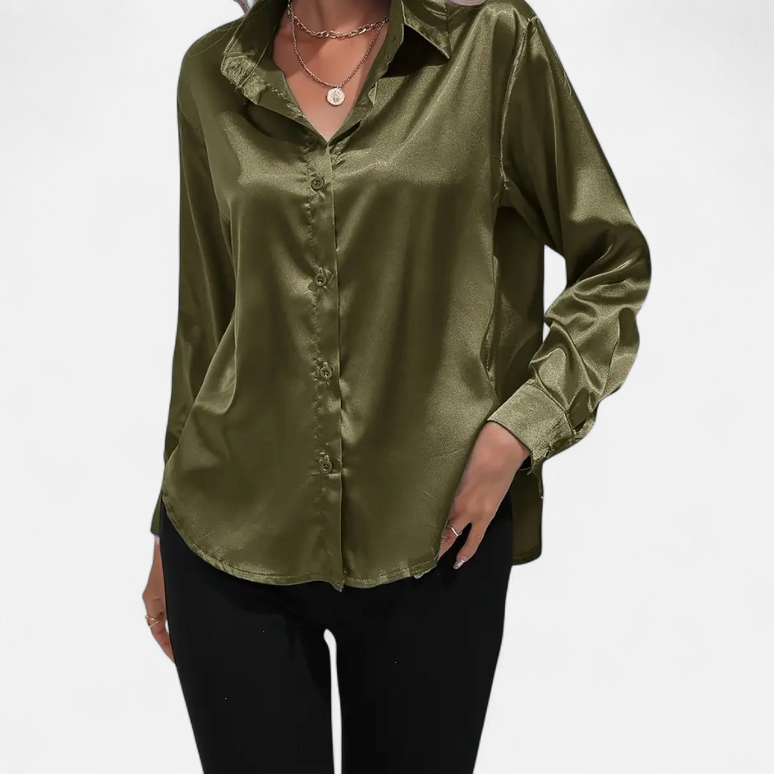 Lazaro Mode | Blusa Satinada de Mujer de Manga Larga – Elegancia Sofisticada