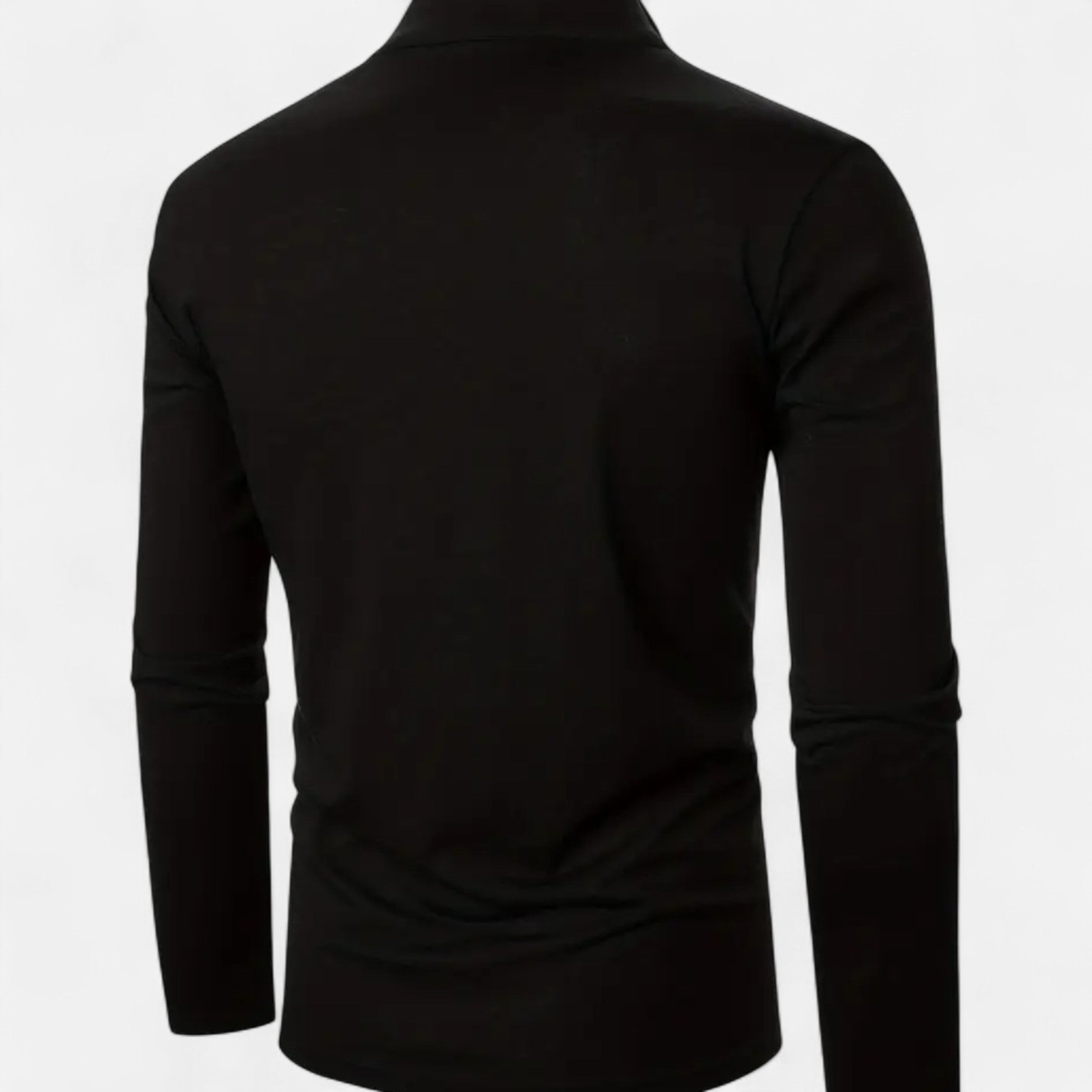 Lazaro Mode | Camiseta de Hombre con Cremallera Media y Manga Larga – Elegancia Cotidiana Refinada