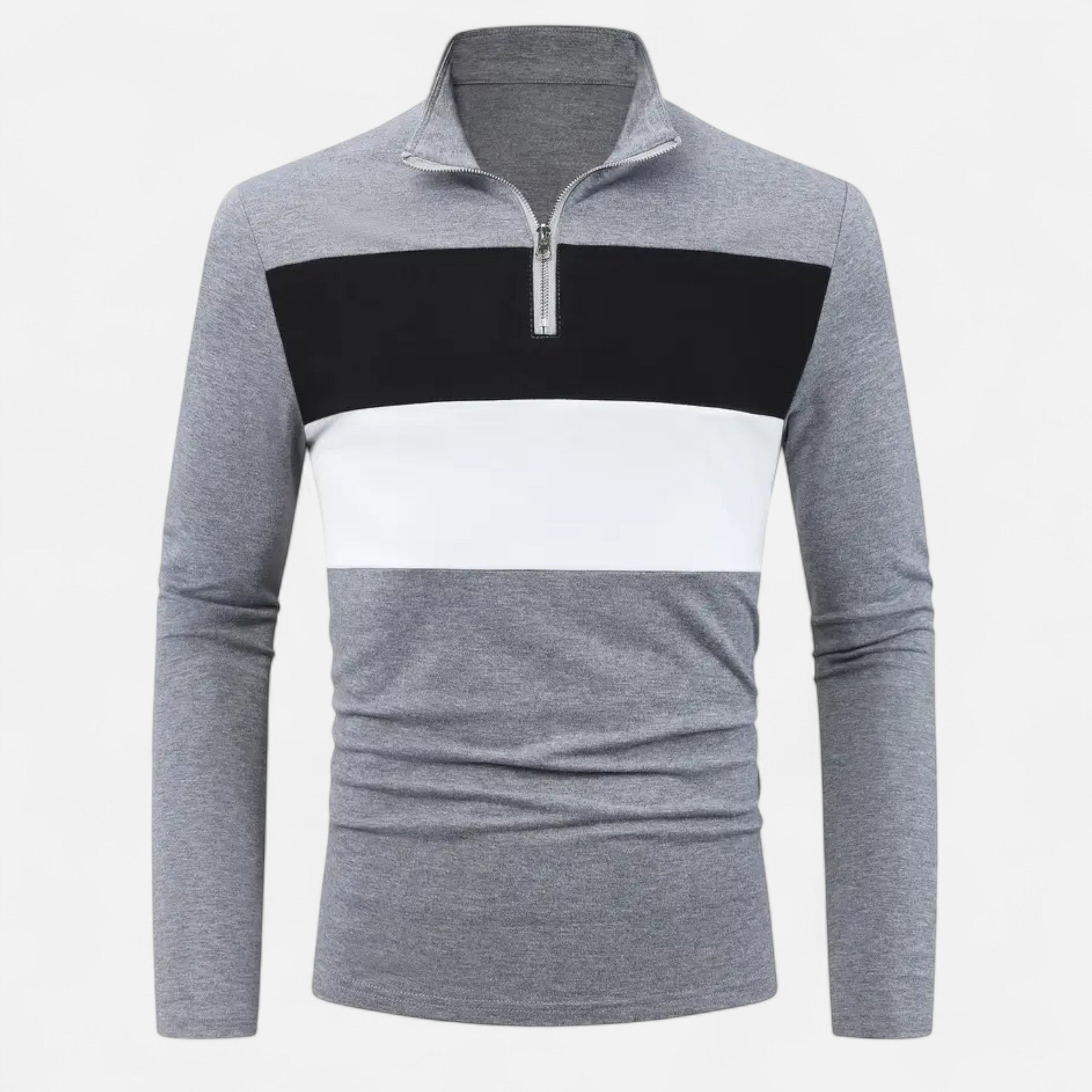 Lazaro Mode | Camiseta de Hombre con Cremallera Media y Manga Larga – Elegancia Cotidiana Refinada