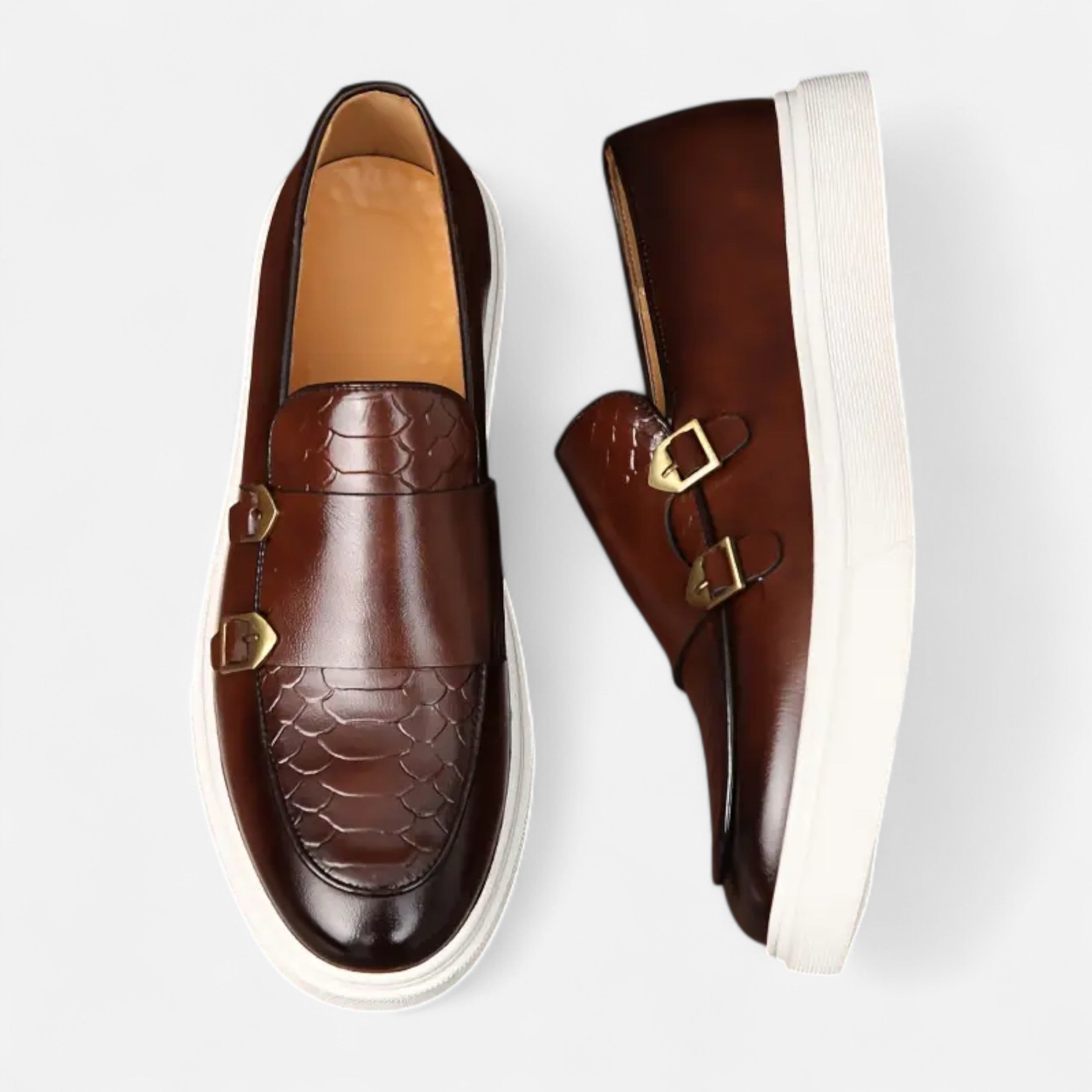 Men’s Gold-Pattern Casual Loafers