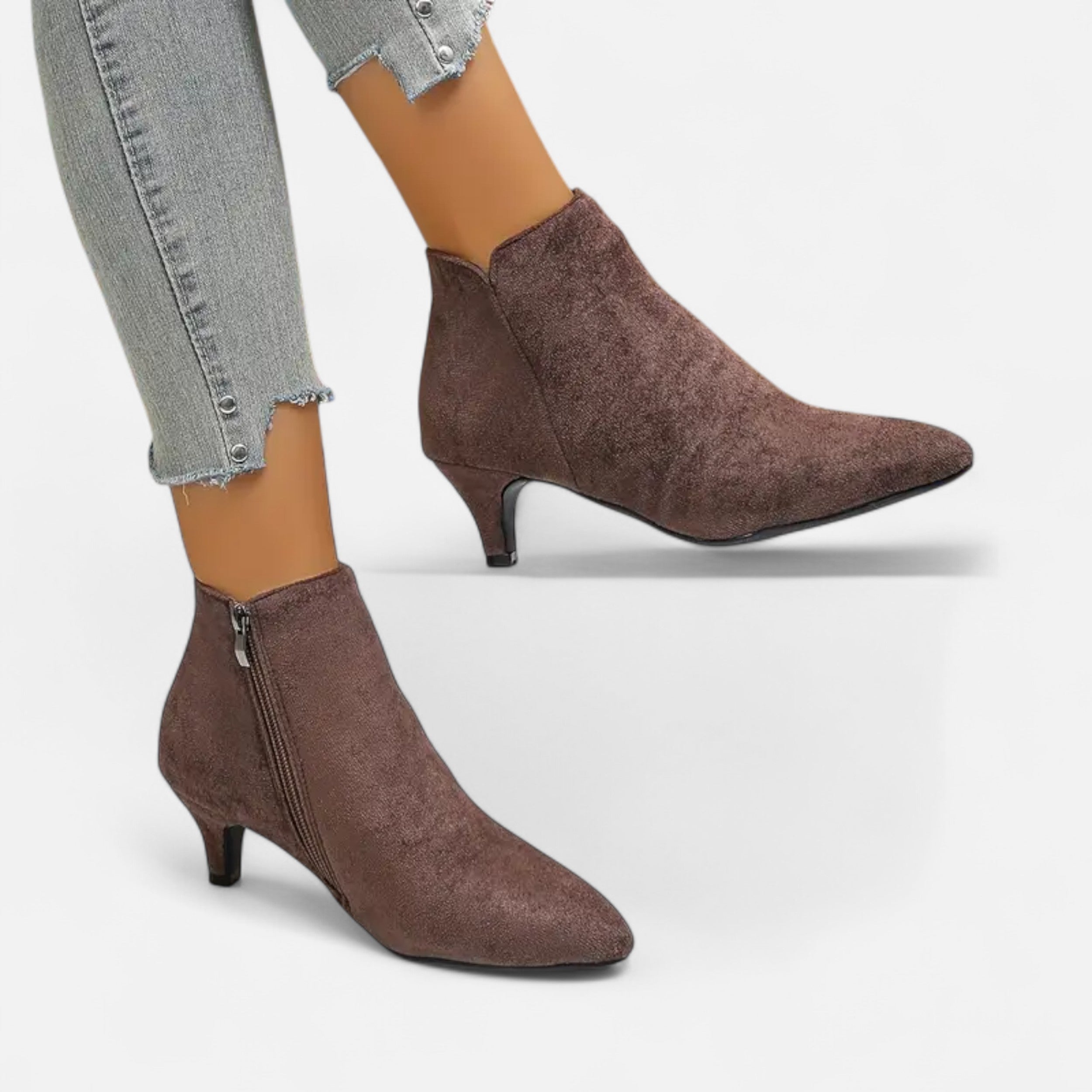 Women’s Kitten Heel Pointed Ankle Boots
