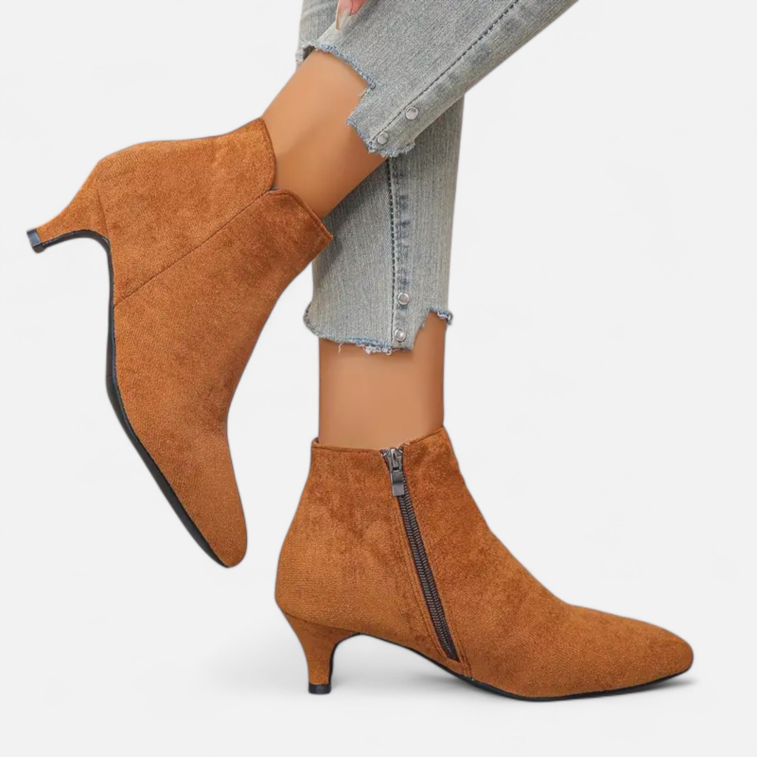 Women’s Kitten Heel Pointed Ankle Boots