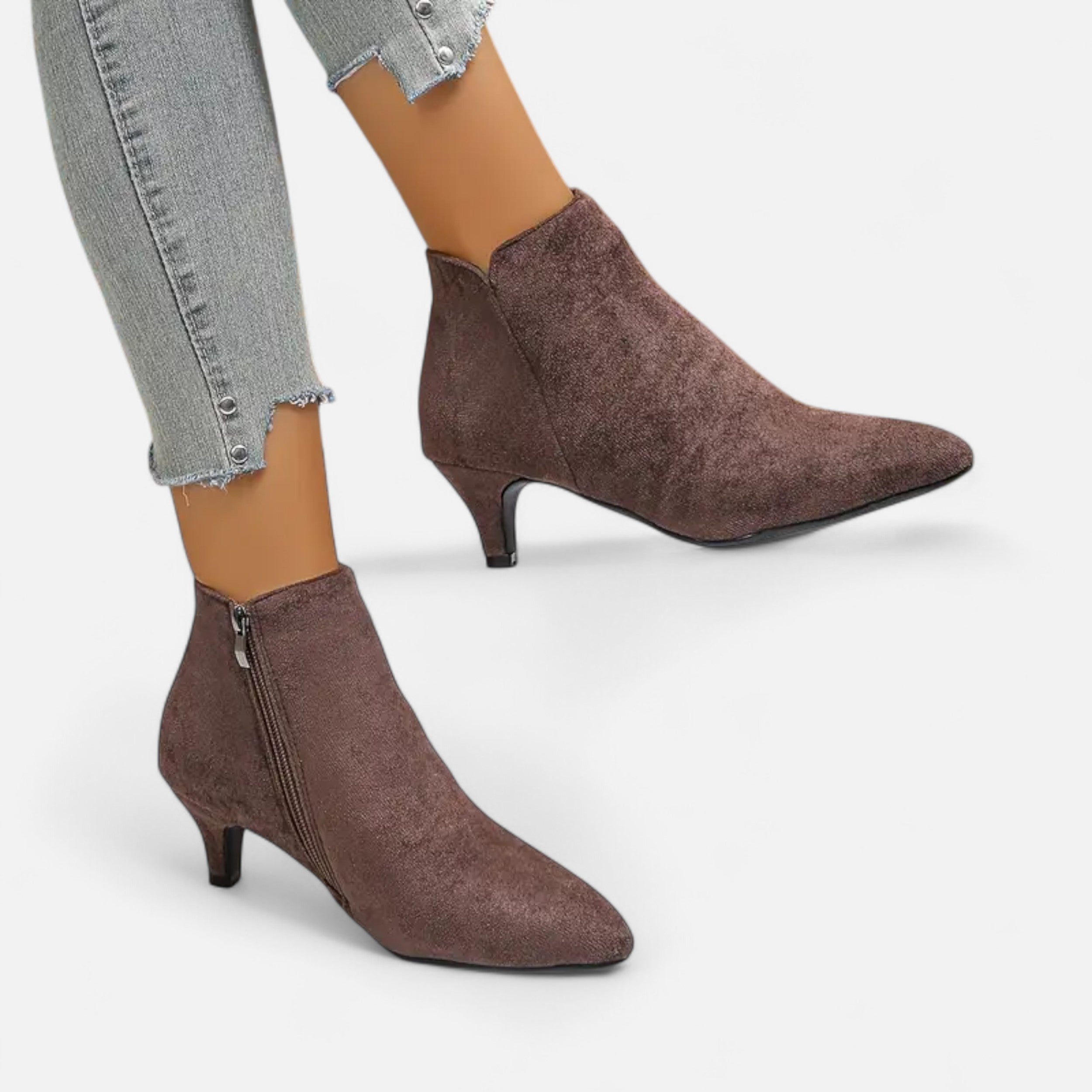 Women’s Kitten Heel Pointed Ankle Boots